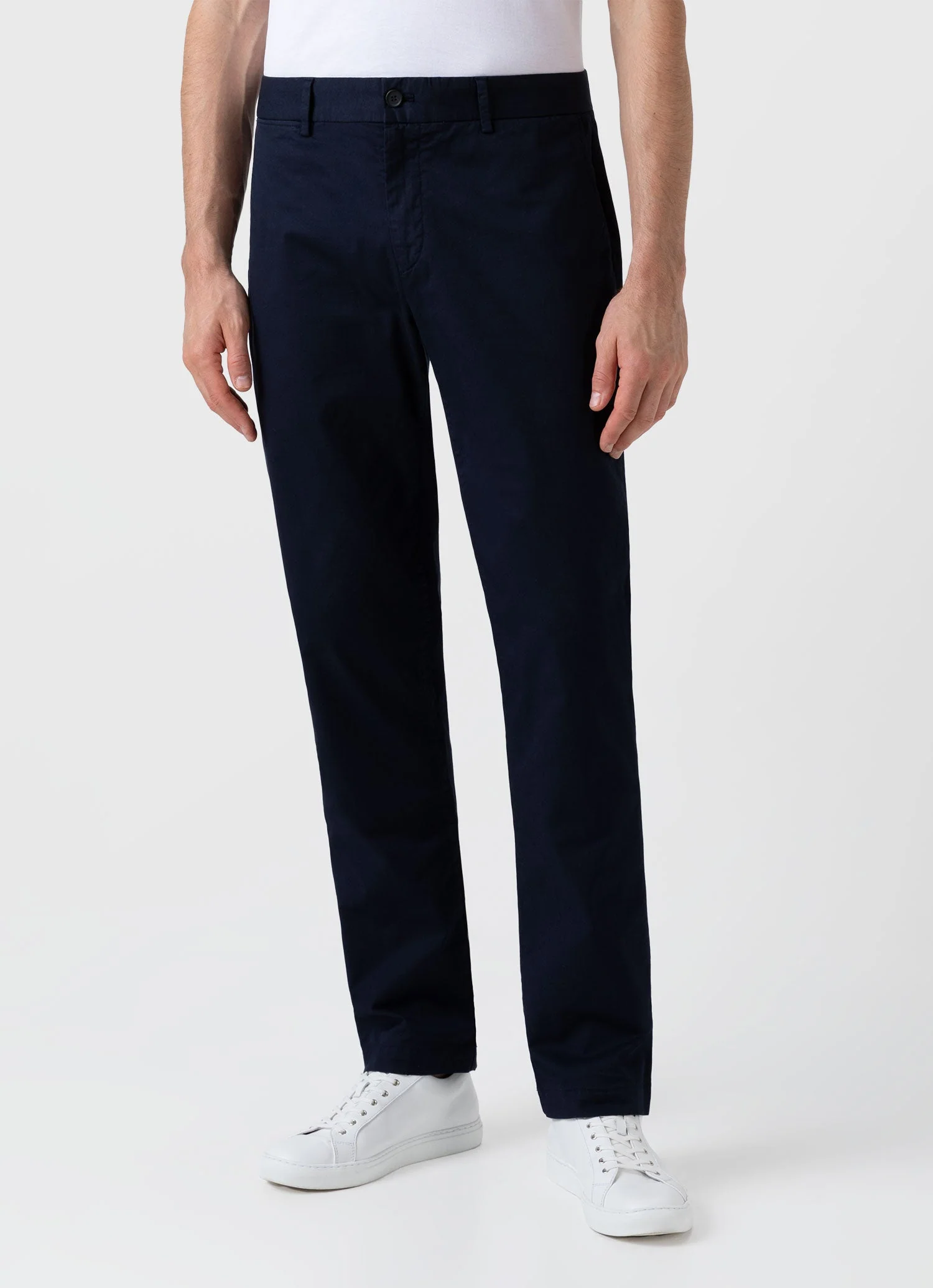 Men's Regular Fit Stretch Chino in Navy - Image 3