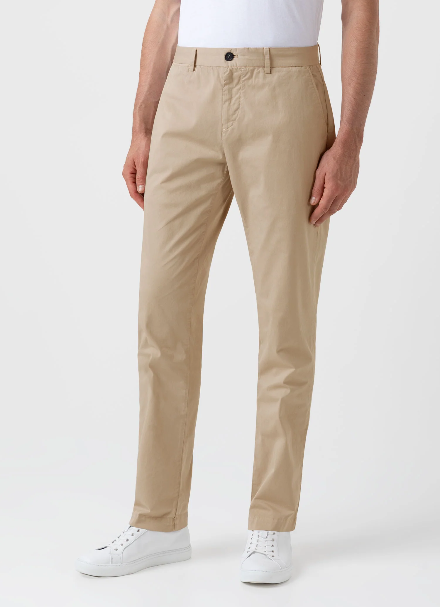 Men's Regular Fit Stretch Chino in Stone - Image 2