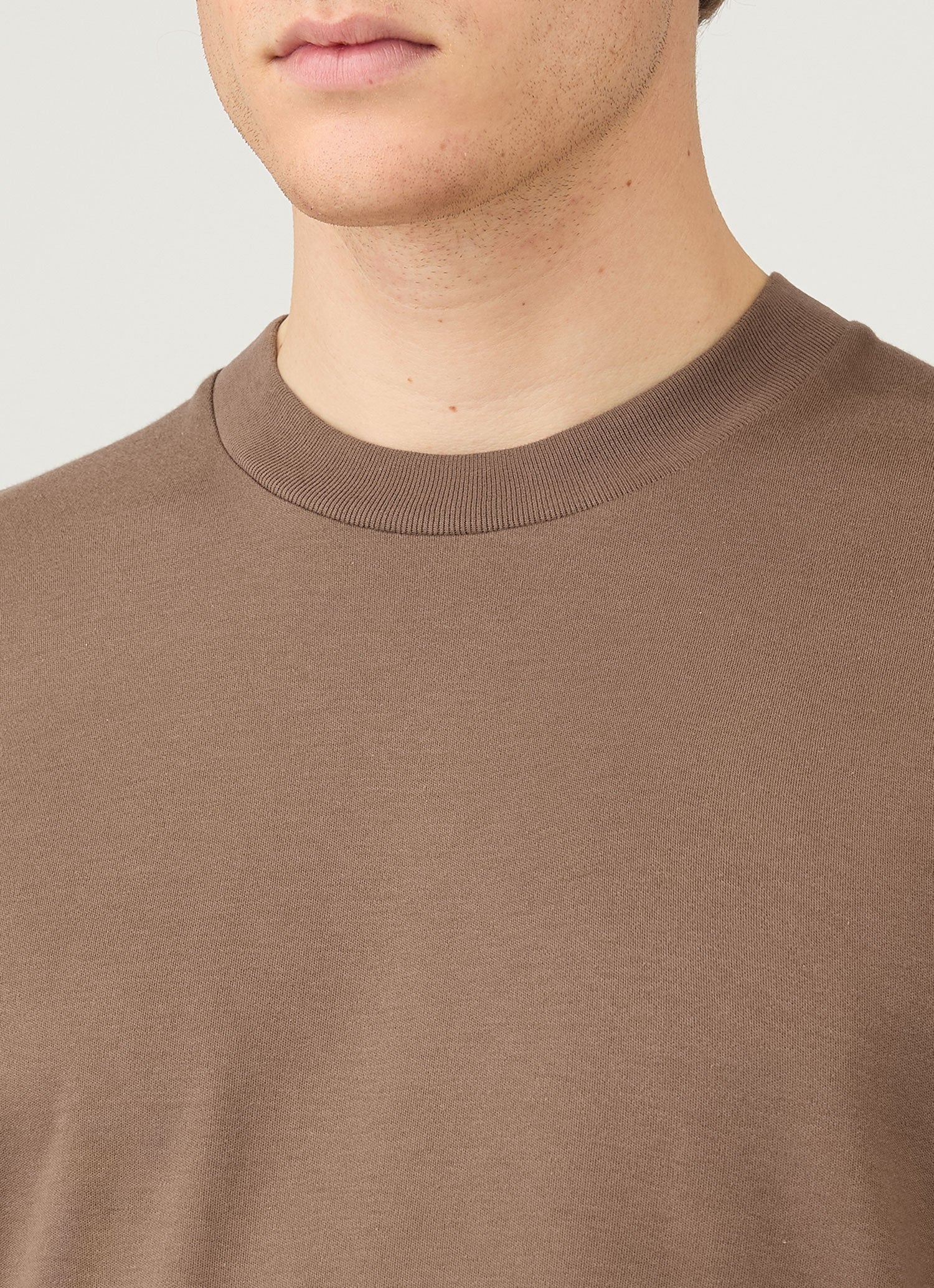 Men's Relaxed Fit Heavyweight T-shirt in Bark - Image 6