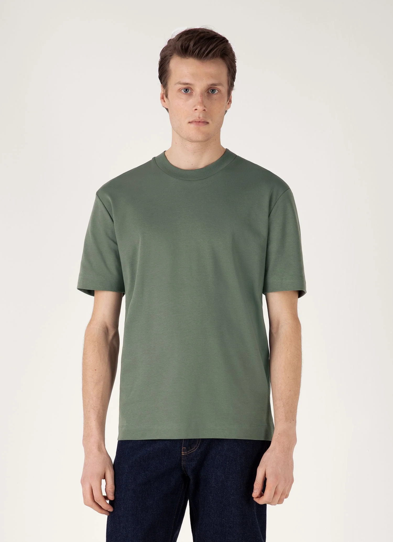 Men's Relaxed Fit Heavyweight T-shirt in Dusk Green - Image 2