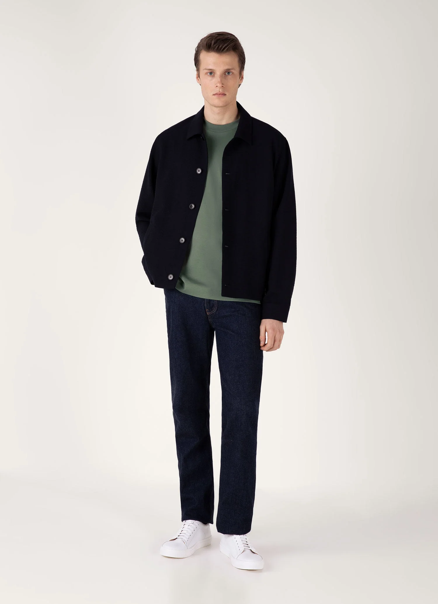 Men's Relaxed Fit Heavyweight T-shirt in Dusk Green - Image 3