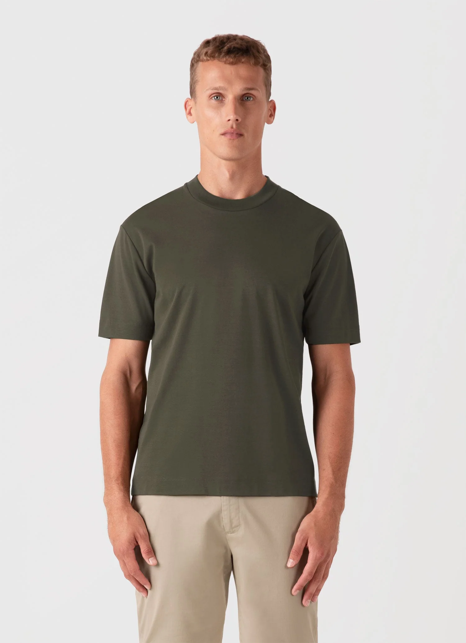 Men's Relaxed Fit Heavyweight T-shirt in Khaki - Image 2