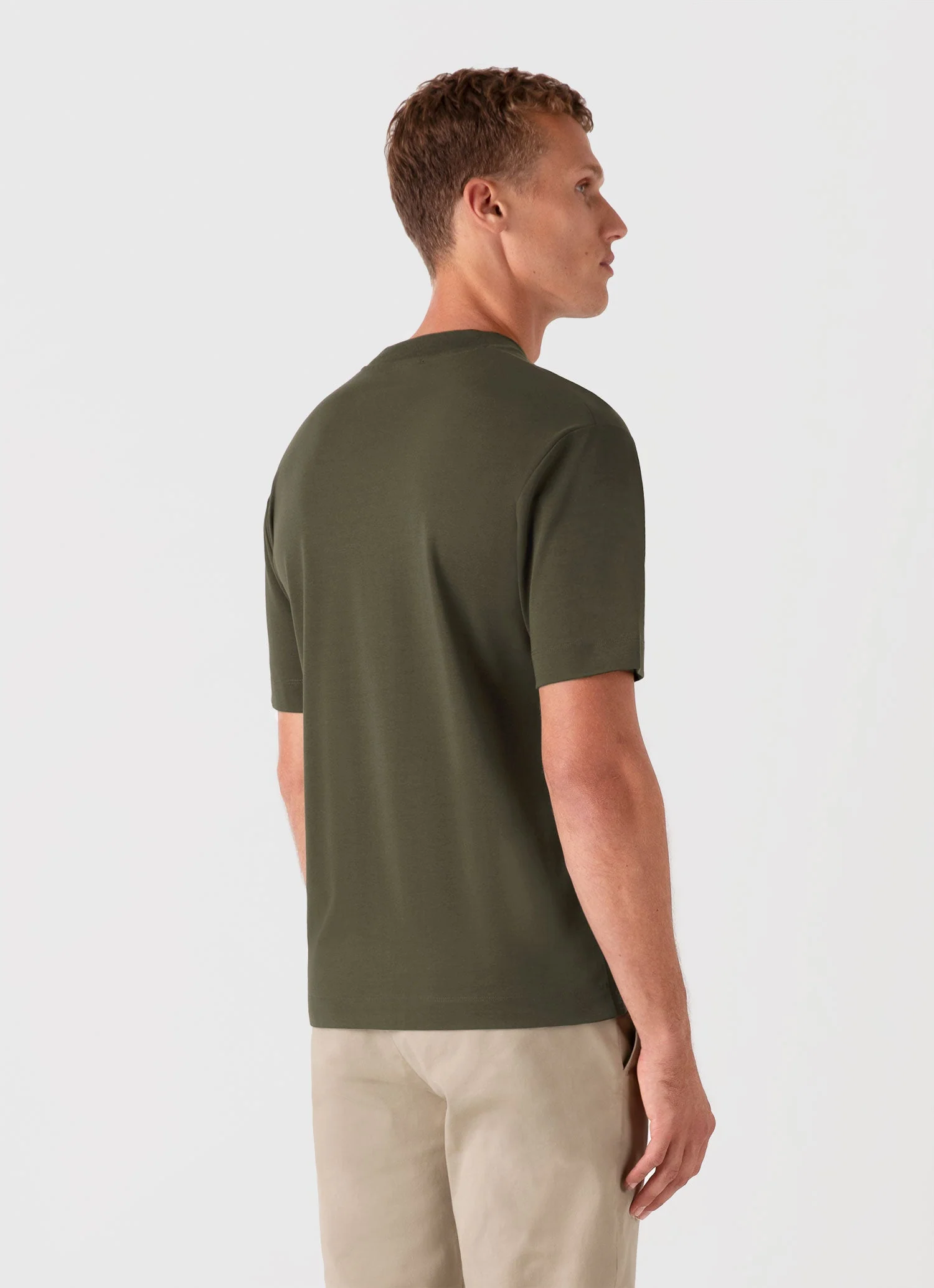 Men's Relaxed Fit Heavyweight T-shirt in Khaki - Image 5
