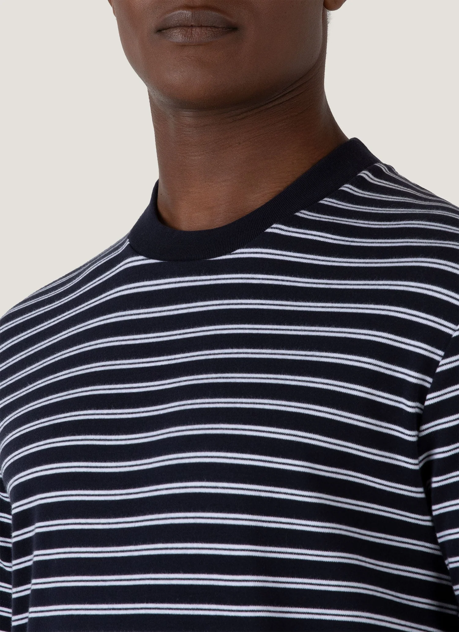 Men's Relaxed Fit Heavyweight T-shirt in Navy/White - Image 6