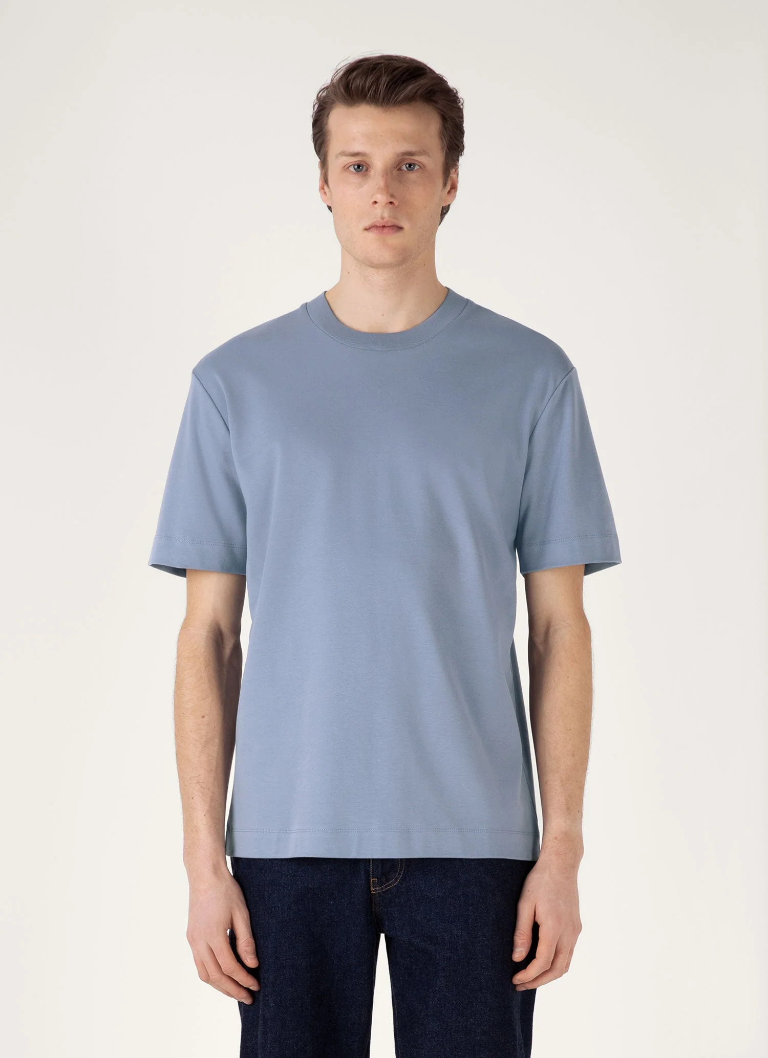 Men's Relaxed Fit Heavyweight T-shirt in Vintage Blue - Image 2