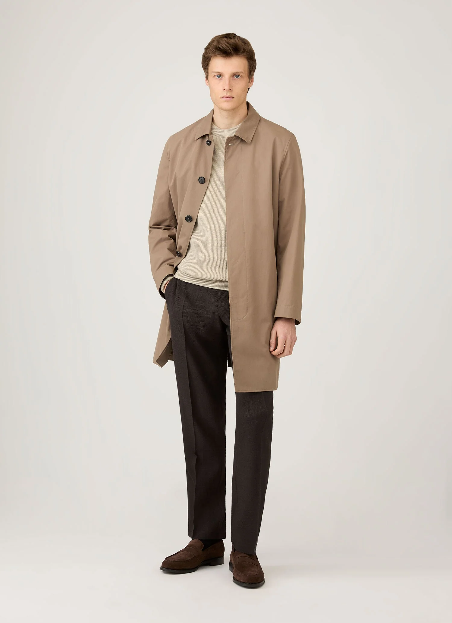 Men's Ribbed Jumper in Mink - Image 3