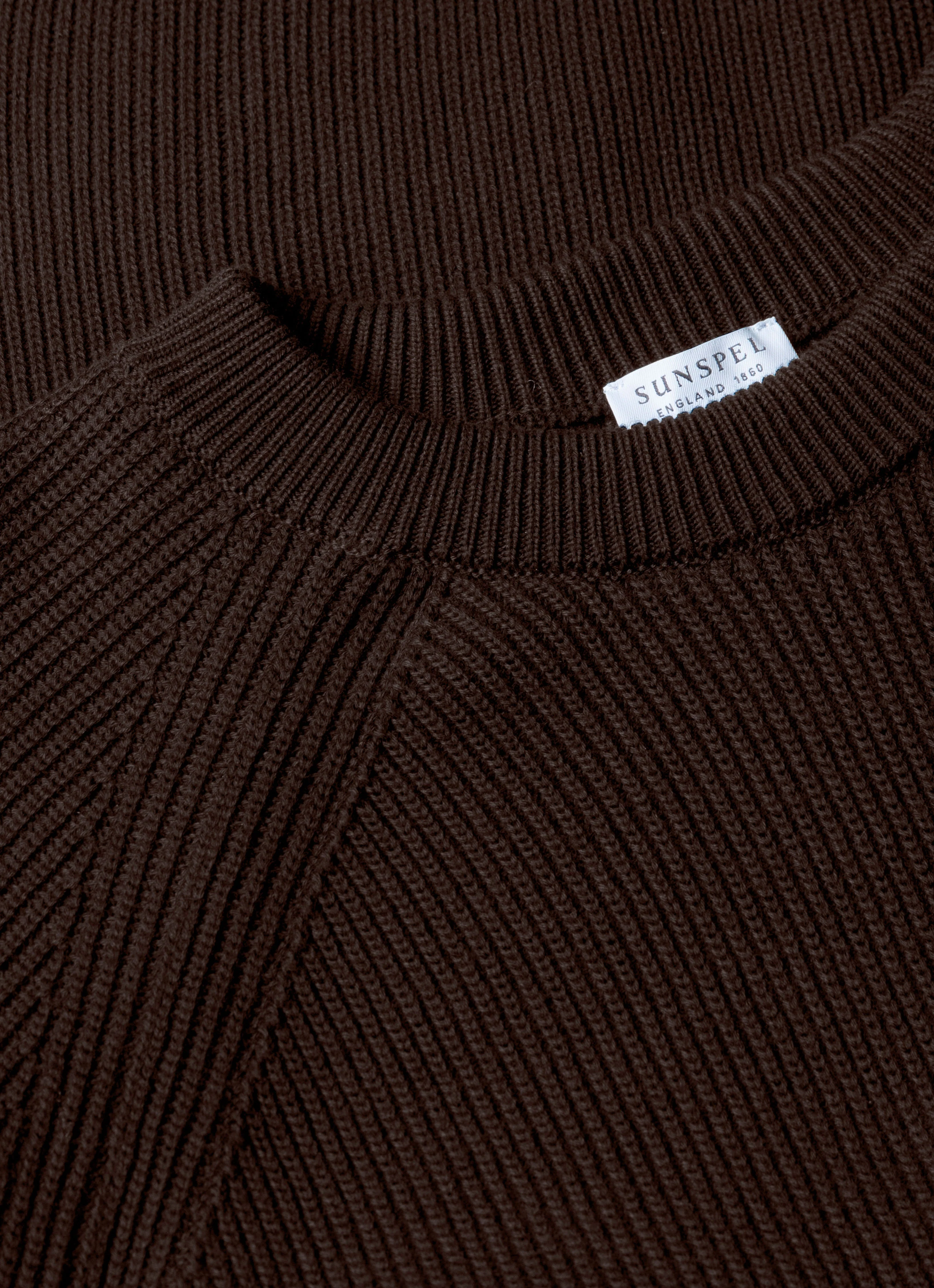 Men's Ribbed Jumper in Truffle - Image 4