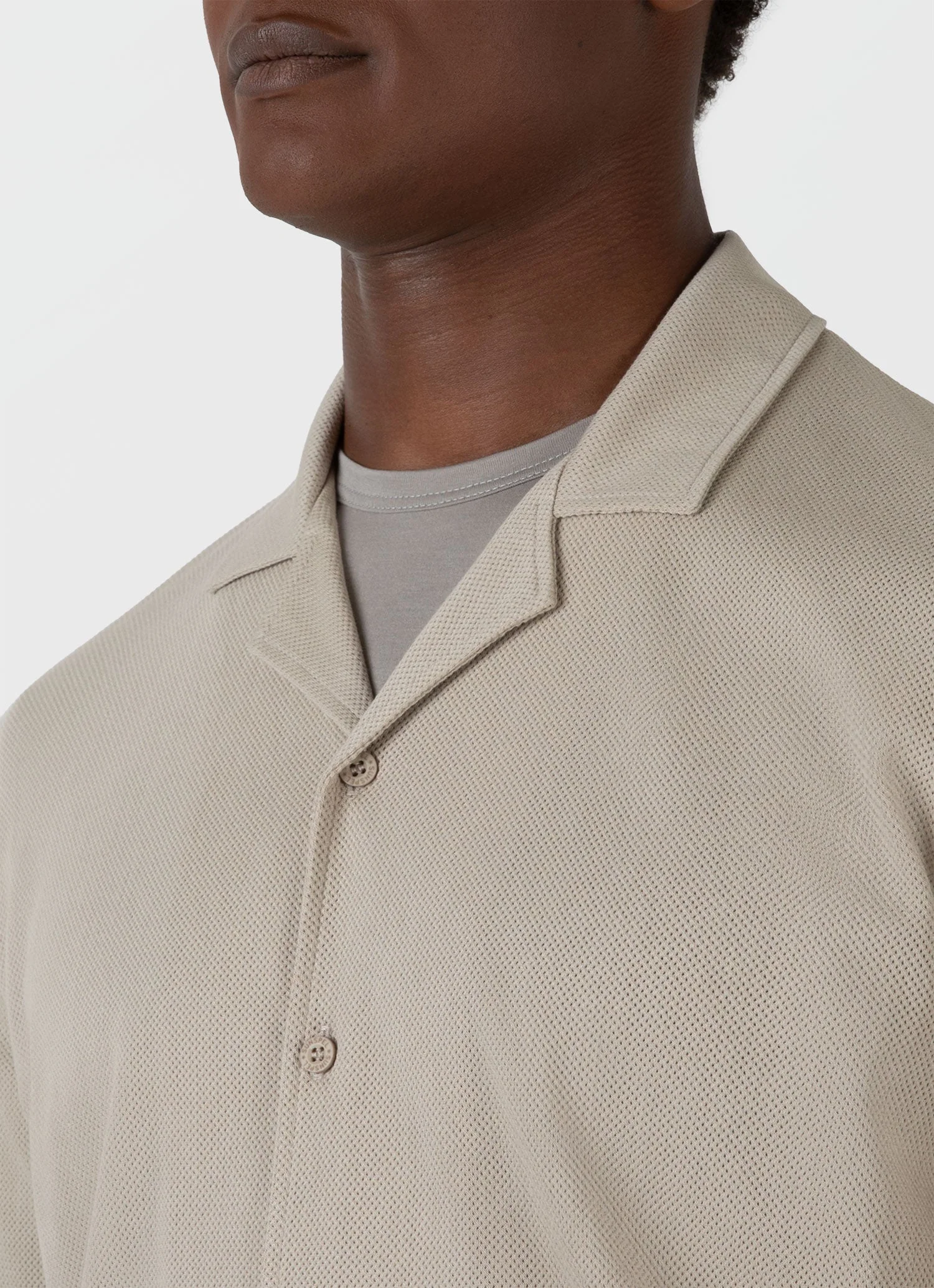 Men's Riviera Camp Collar Shirt in Ash Grey - Image 6