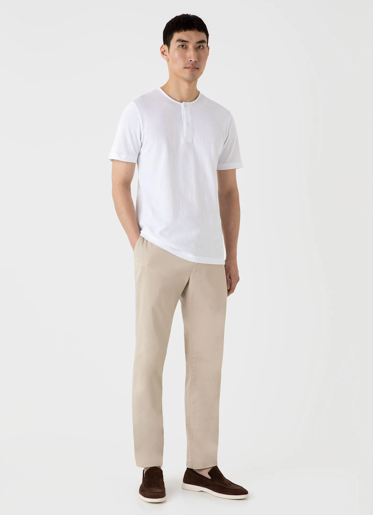 Men's Riviera Henley in White - Image 3