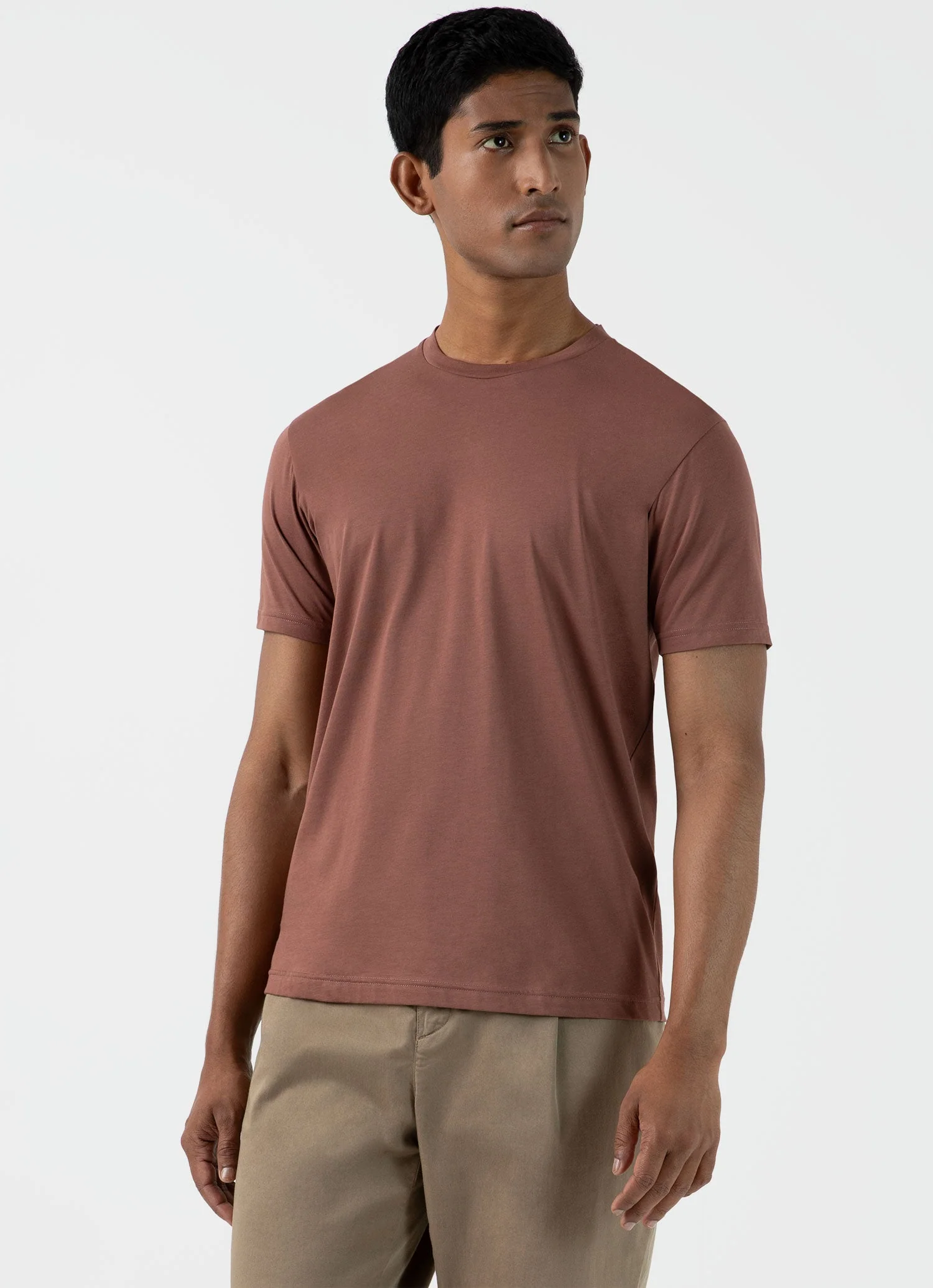 Men's Riviera Midweight T‑shirt in Brown - Image 2