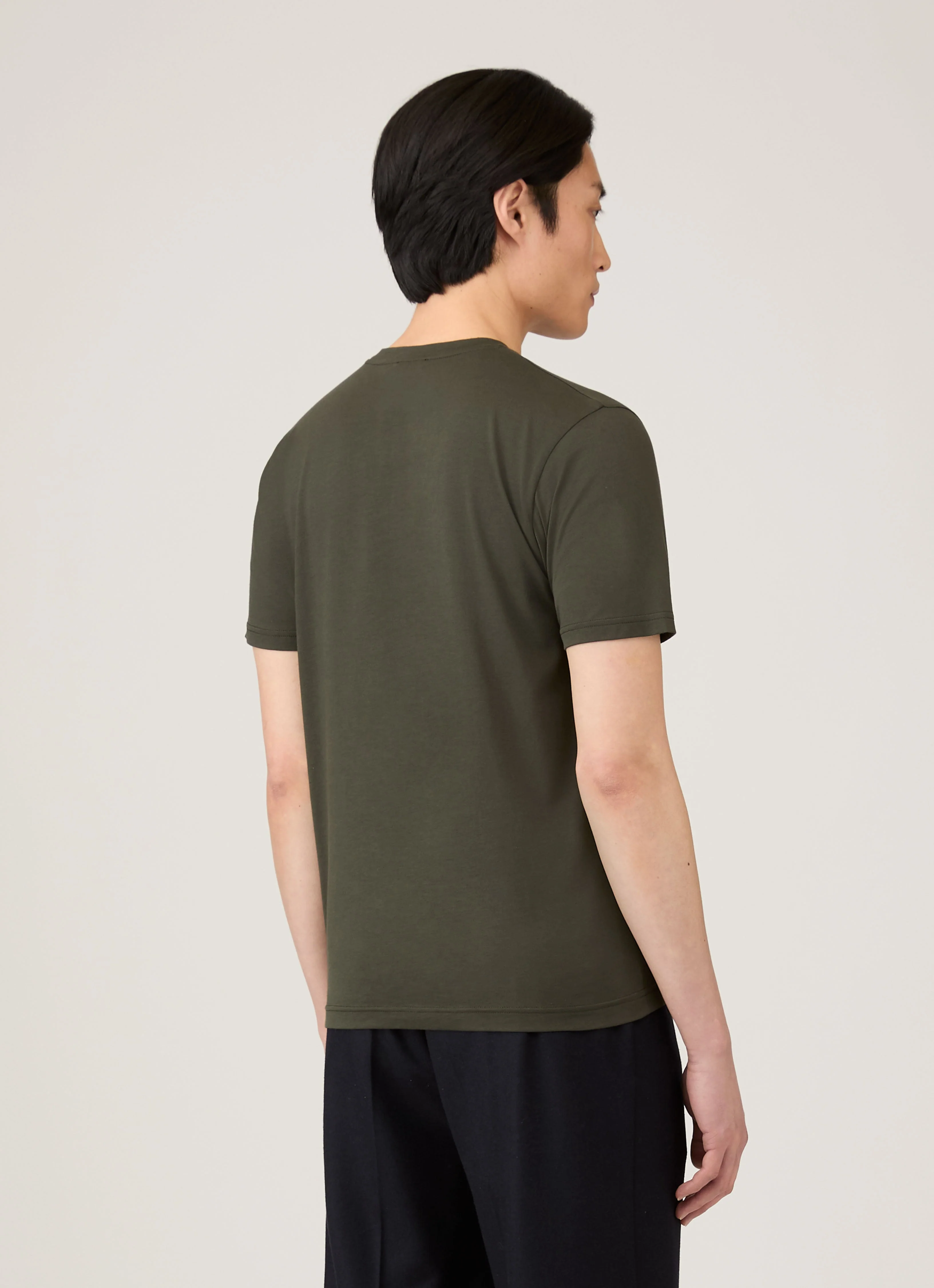 Men's Riviera Midweight T-shirt in Dark Green - Image 5
