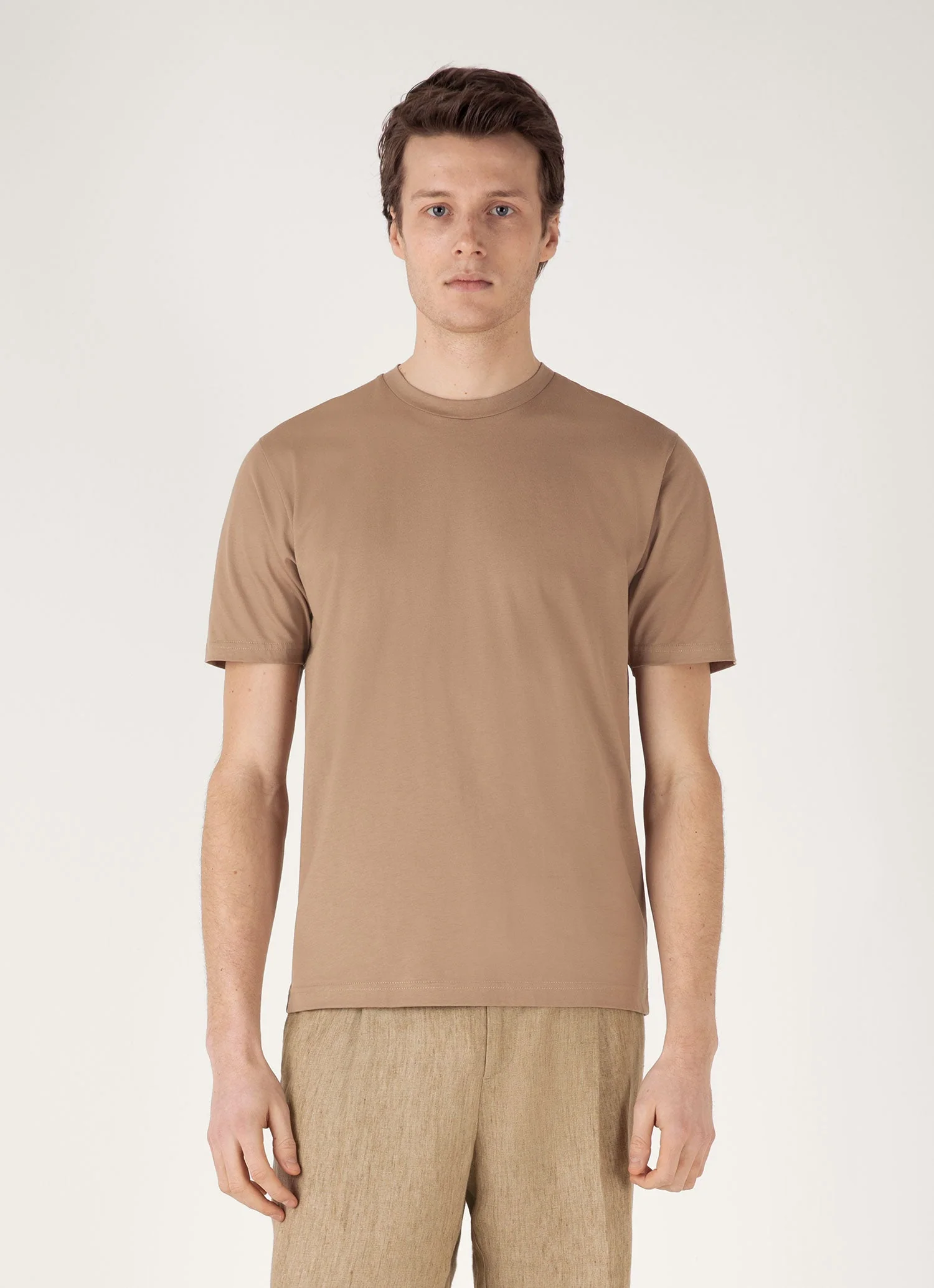 Men's Riviera Midweight T-shirt in Dune - Image 2