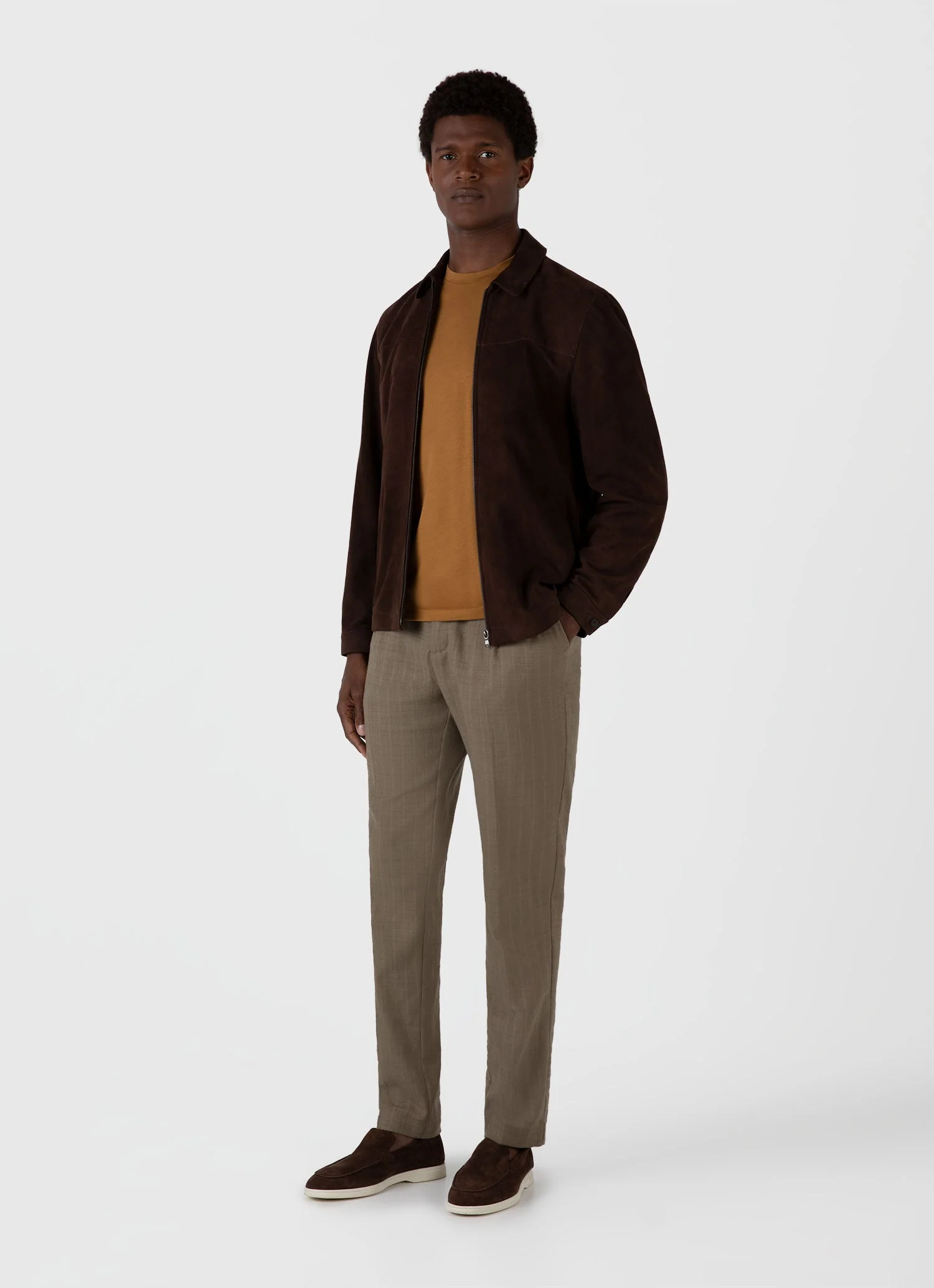 Men's Riviera Midweight T-shirt in Golden Brown - Image 3