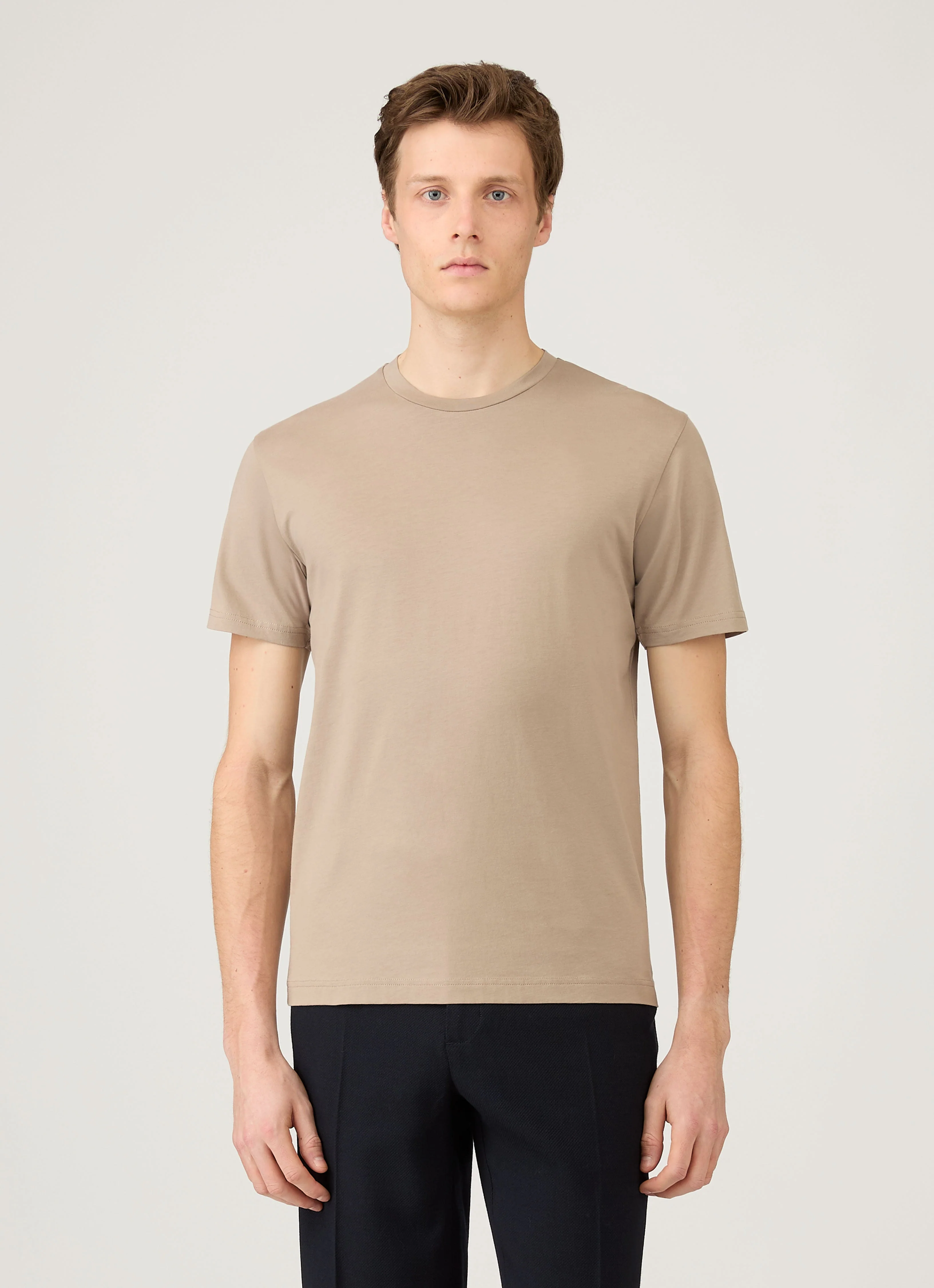 Men's Riviera Midweight T-shirt in Mink - Image 2