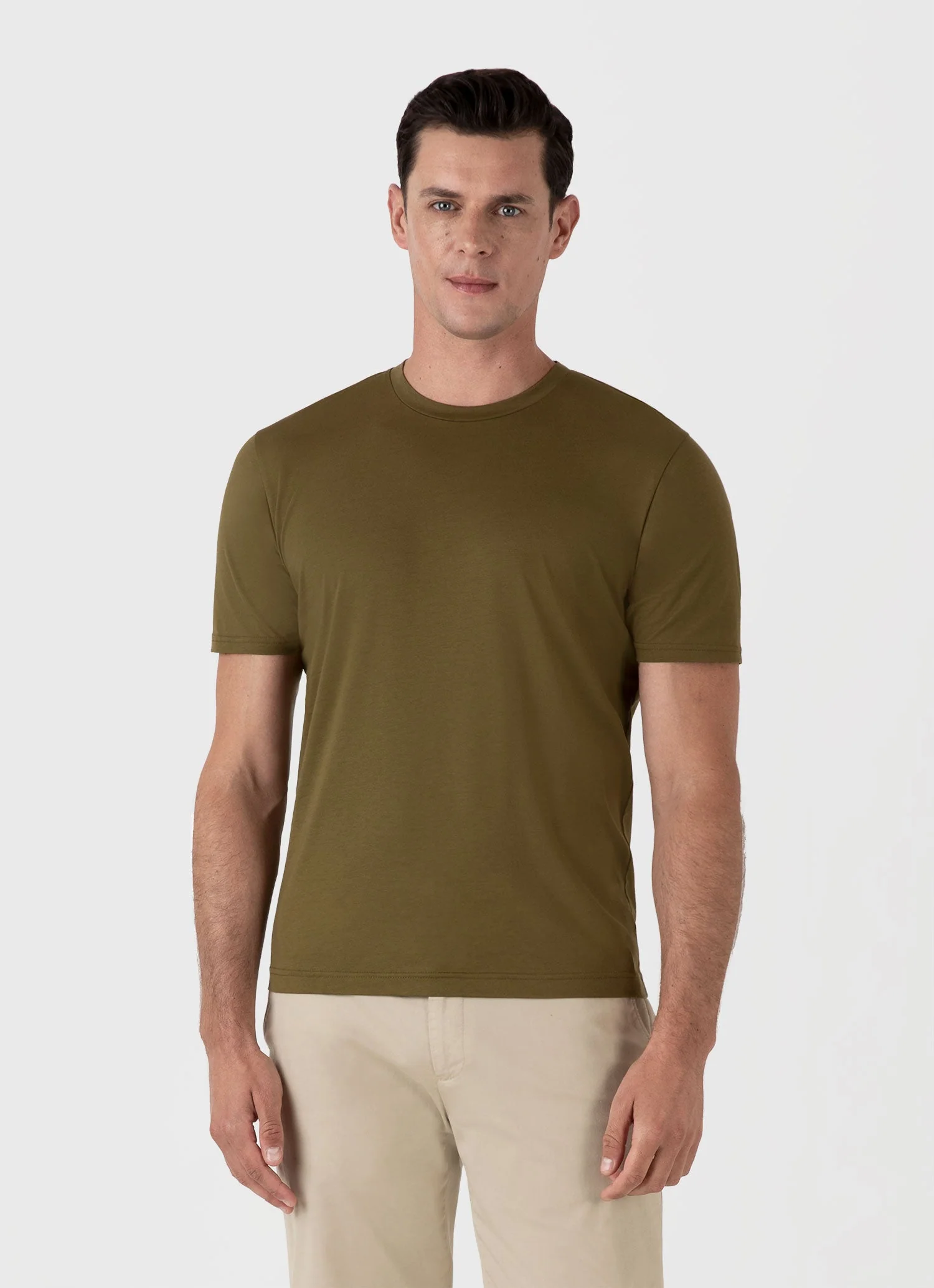 Men's Riviera Midweight T-shirt in Olive Green - Image 2