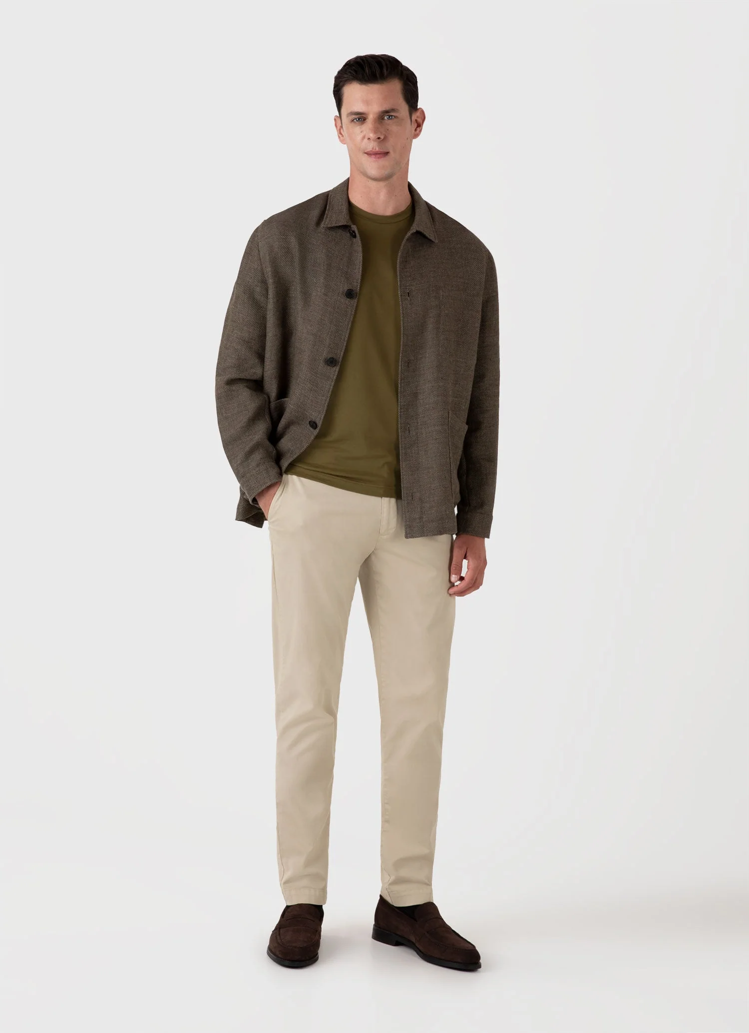 Men's Riviera Midweight T-shirt in Olive Green - Image 3