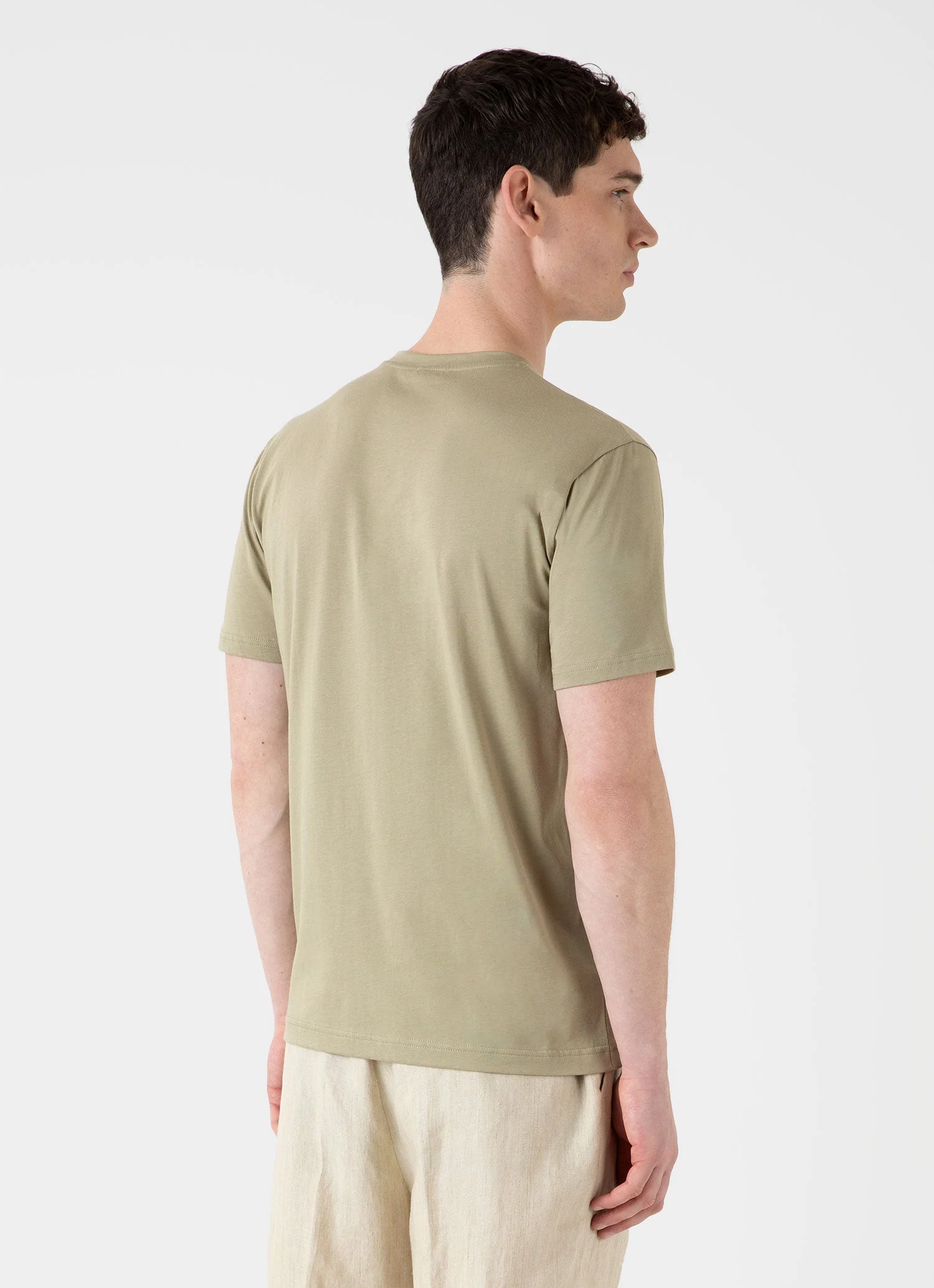 Men's Riviera Midweight T-shirt in Pale Khaki - Image 5