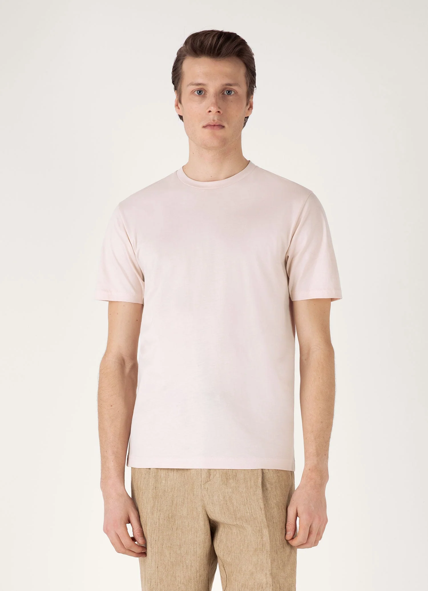 Men's Riviera Midweight T-shirt in Pastel Pink - Image 2