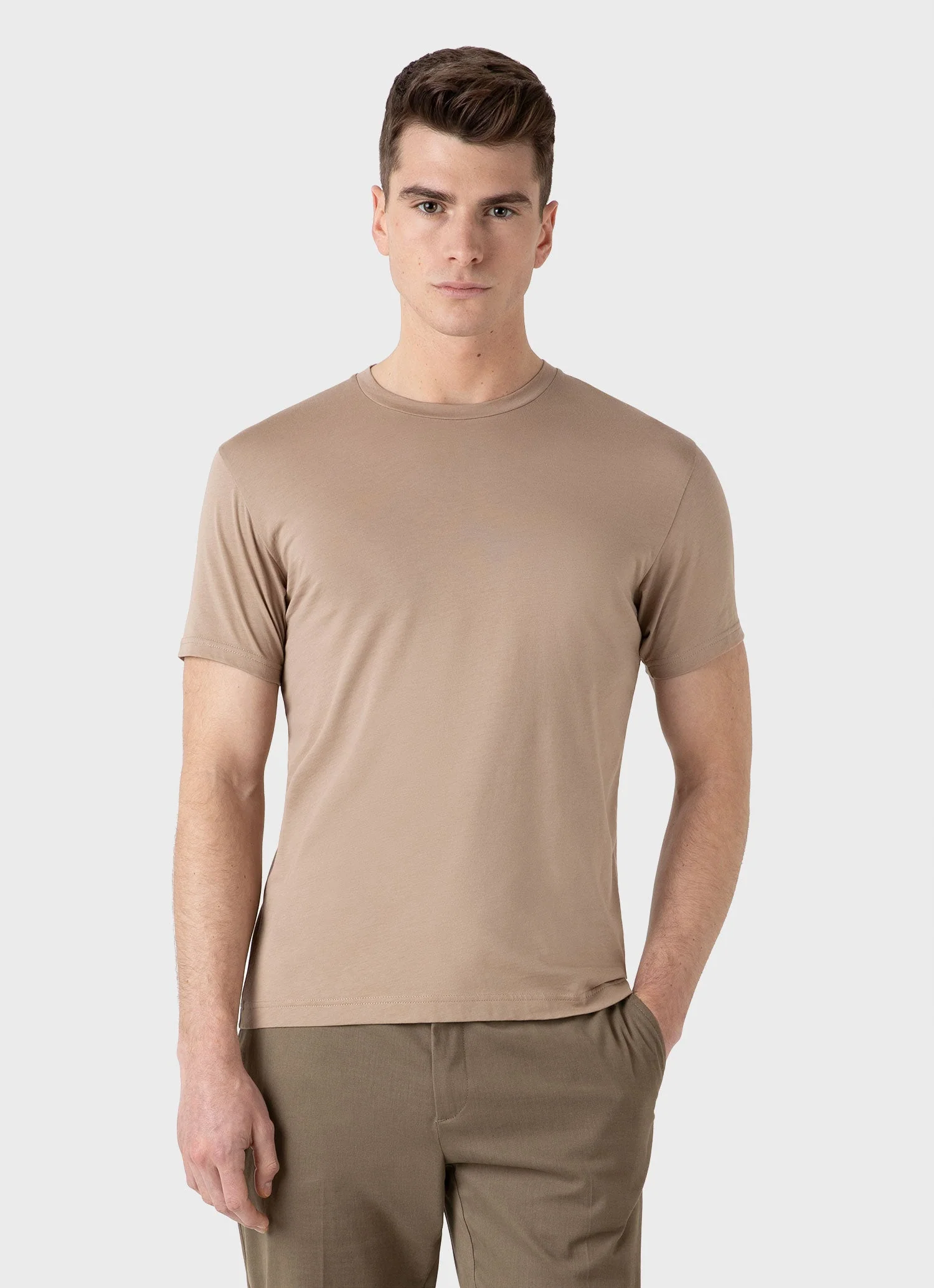 Men's Riviera Midweight T-shirt in Sandstone - Image 2