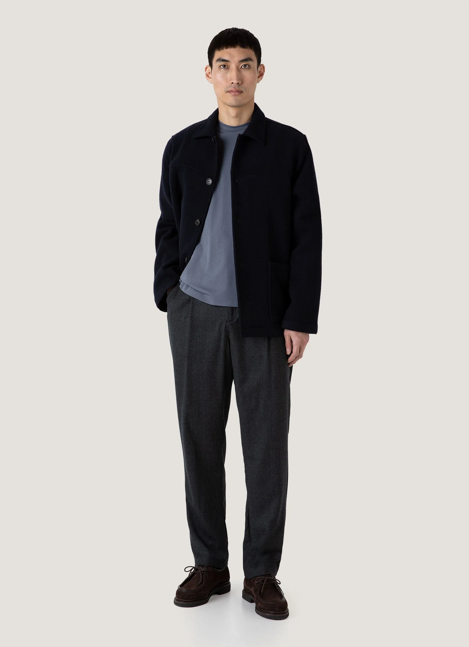 Men's Riviera Midweight T-shirt in Slate Blue - Image 3