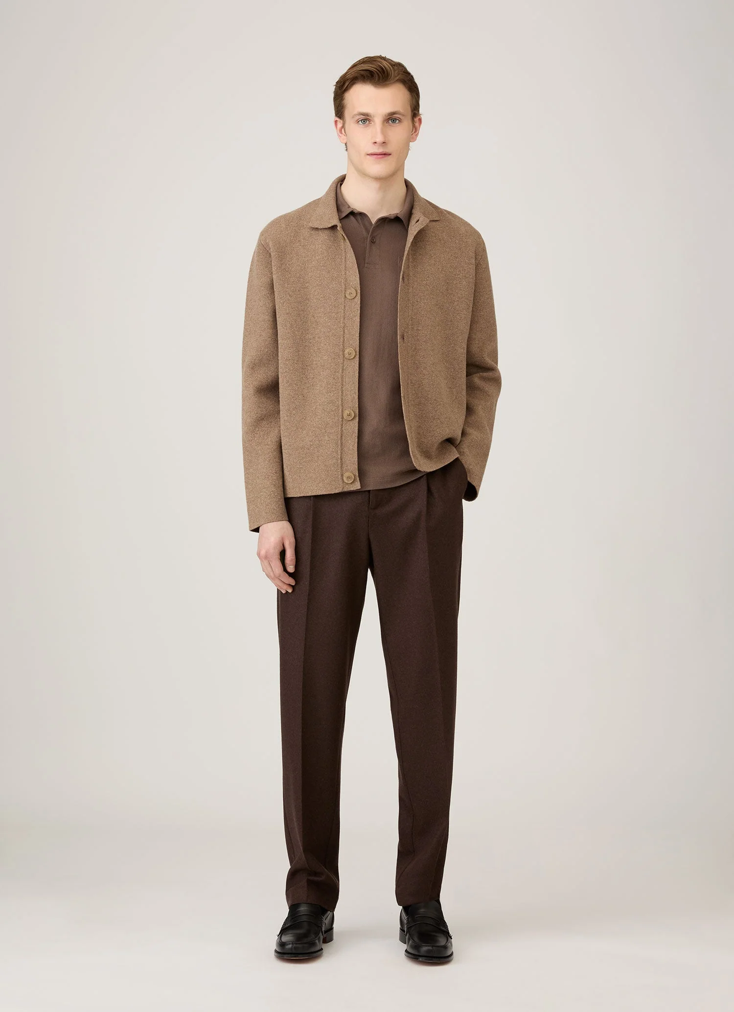 Men's Riviera Polo Shirt in Bark - Image 3