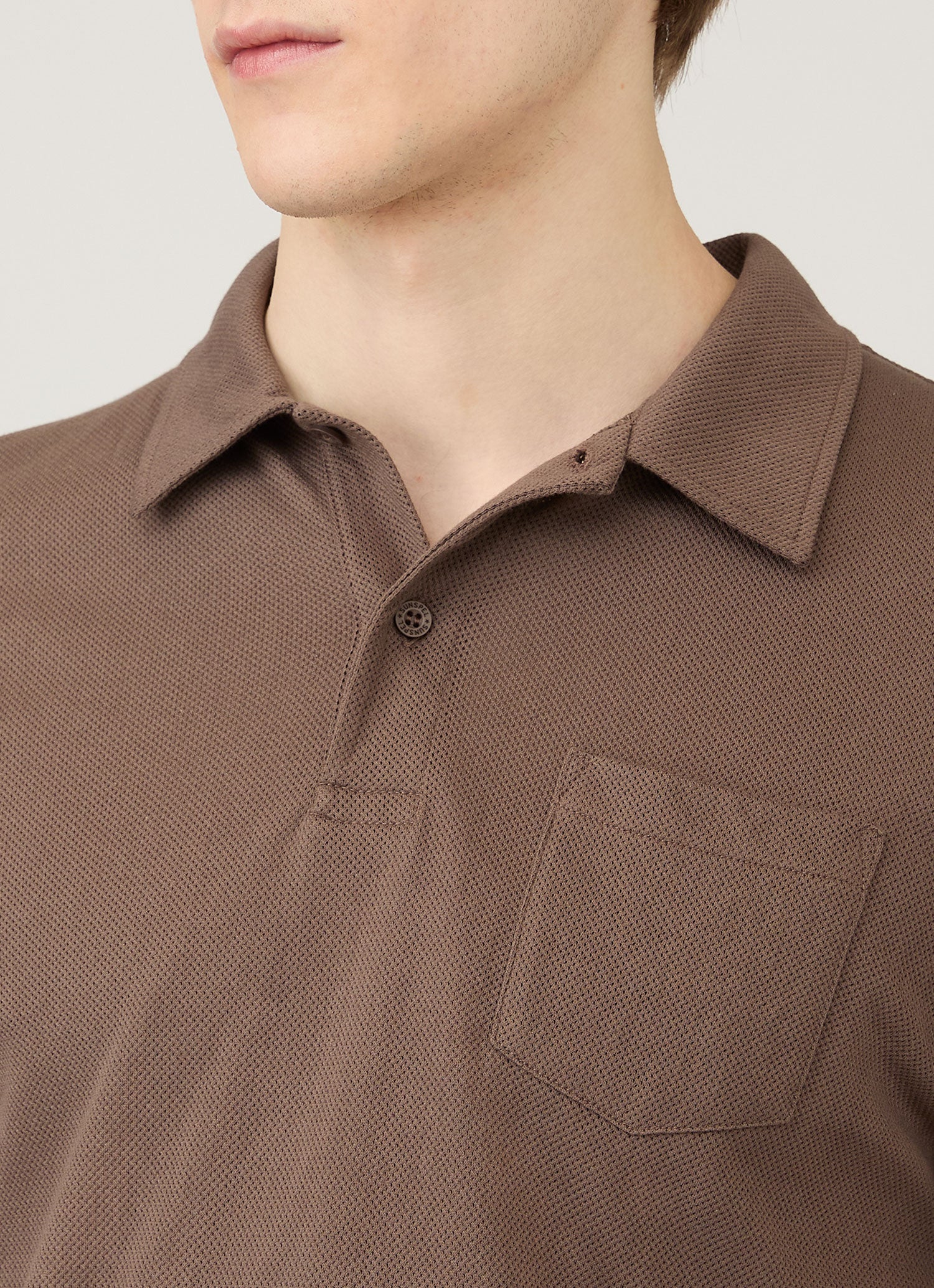 Men's Riviera Polo Shirt in Bark - Image 6