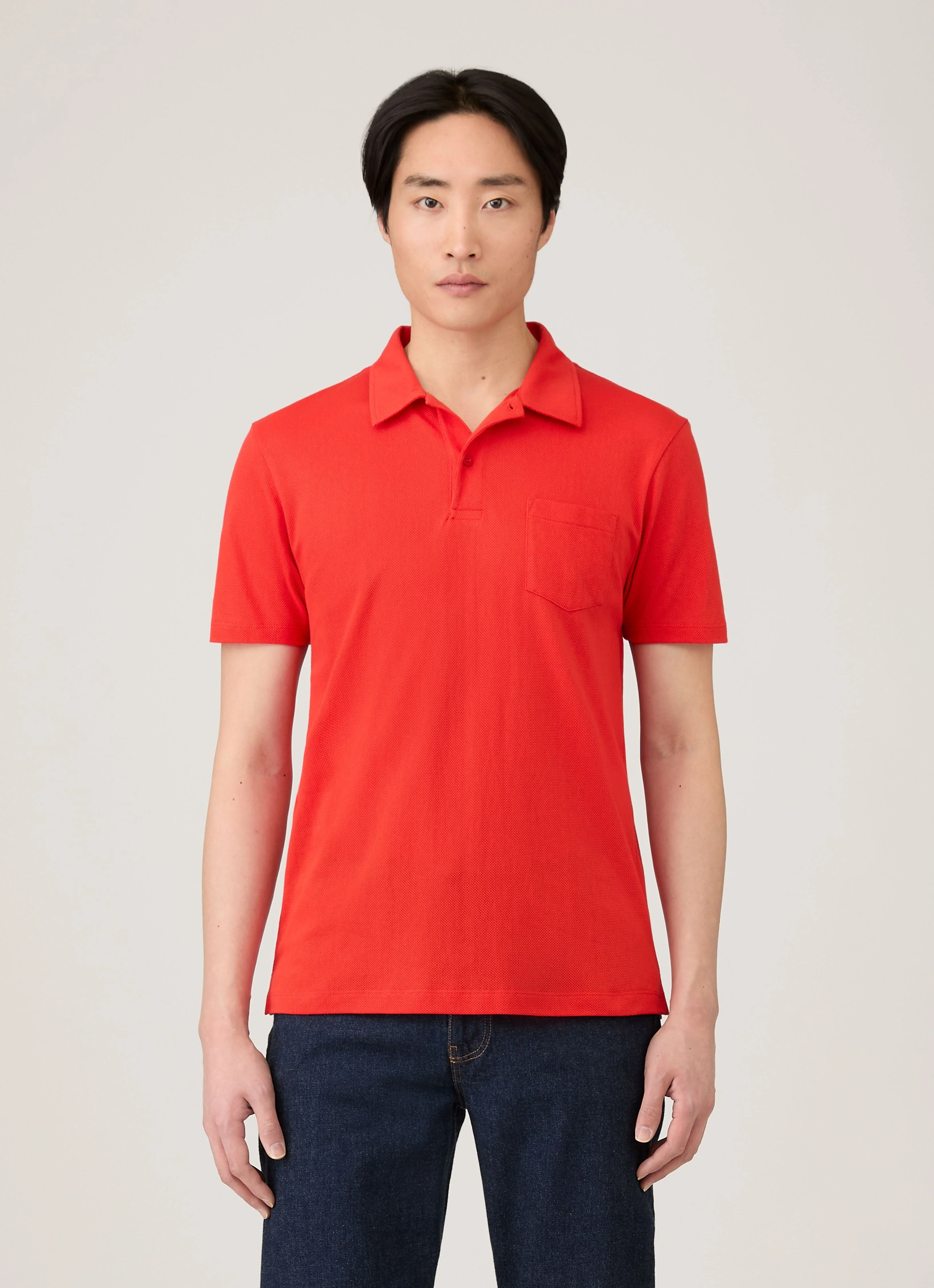 Men's Riviera Polo Shirt in Bright Red - Image 2