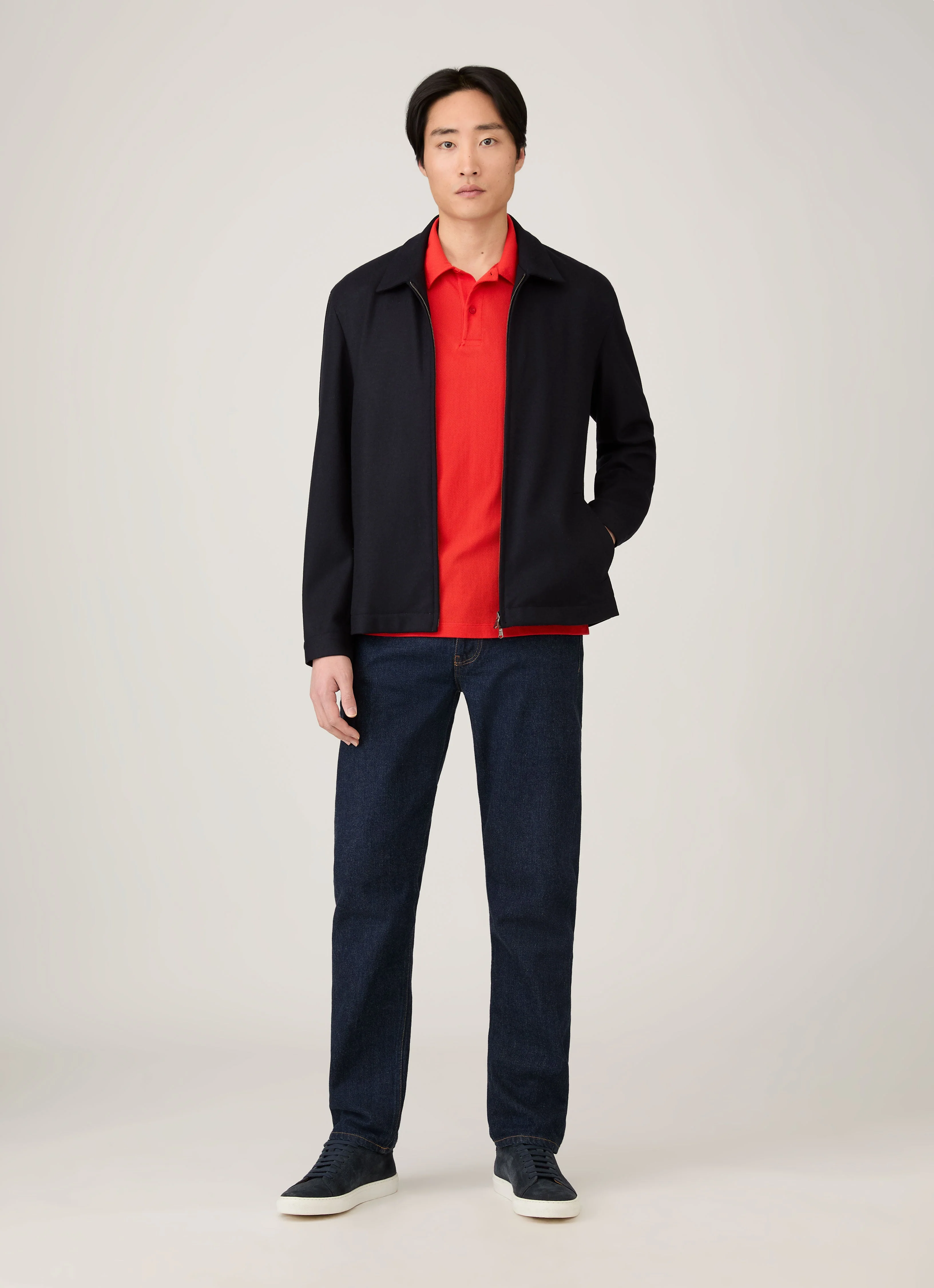 Men's Riviera Polo Shirt in Bright Red - Image 3