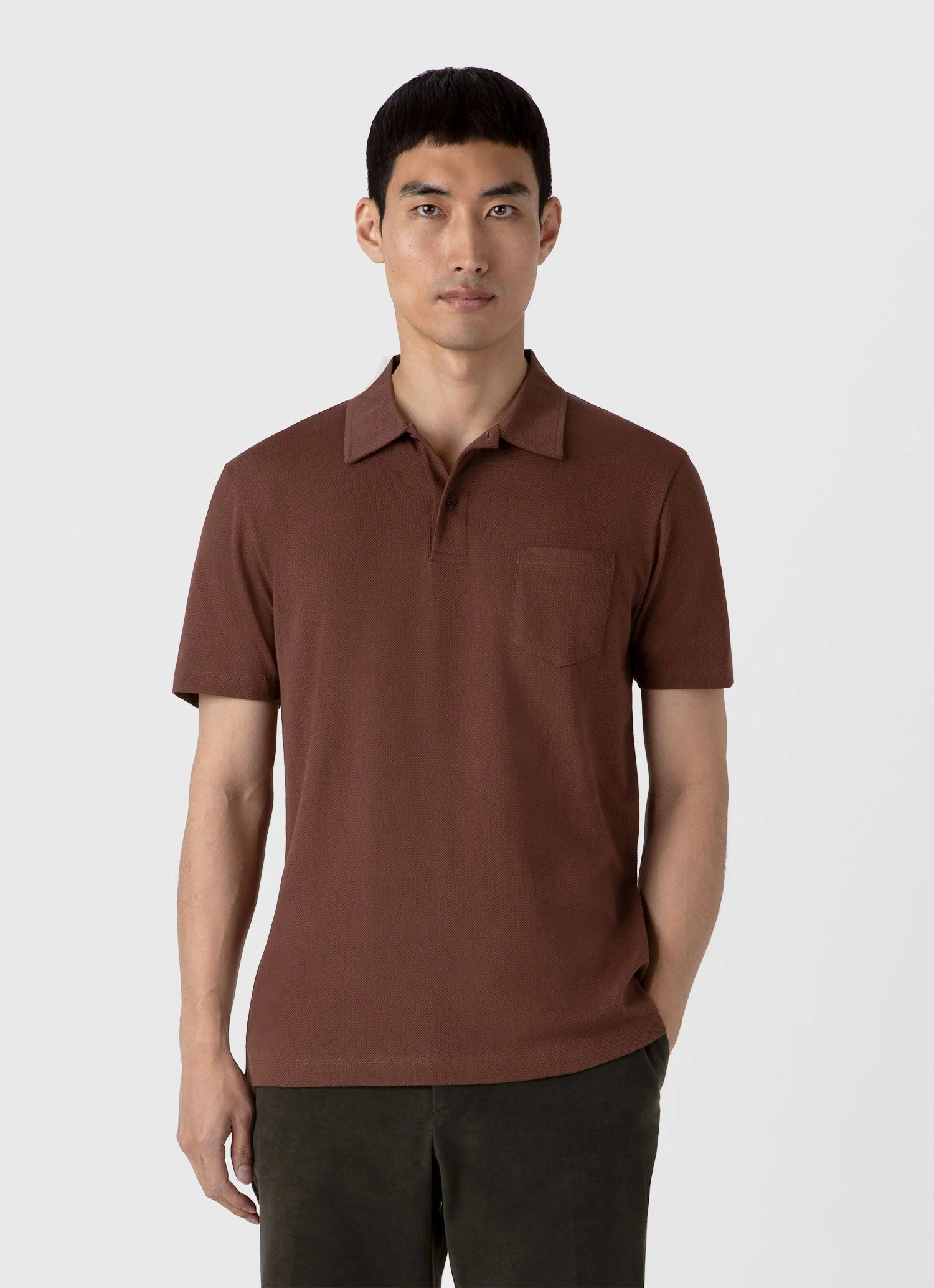 Men's Riviera Polo Shirt in Cocoa Brown - Image 2