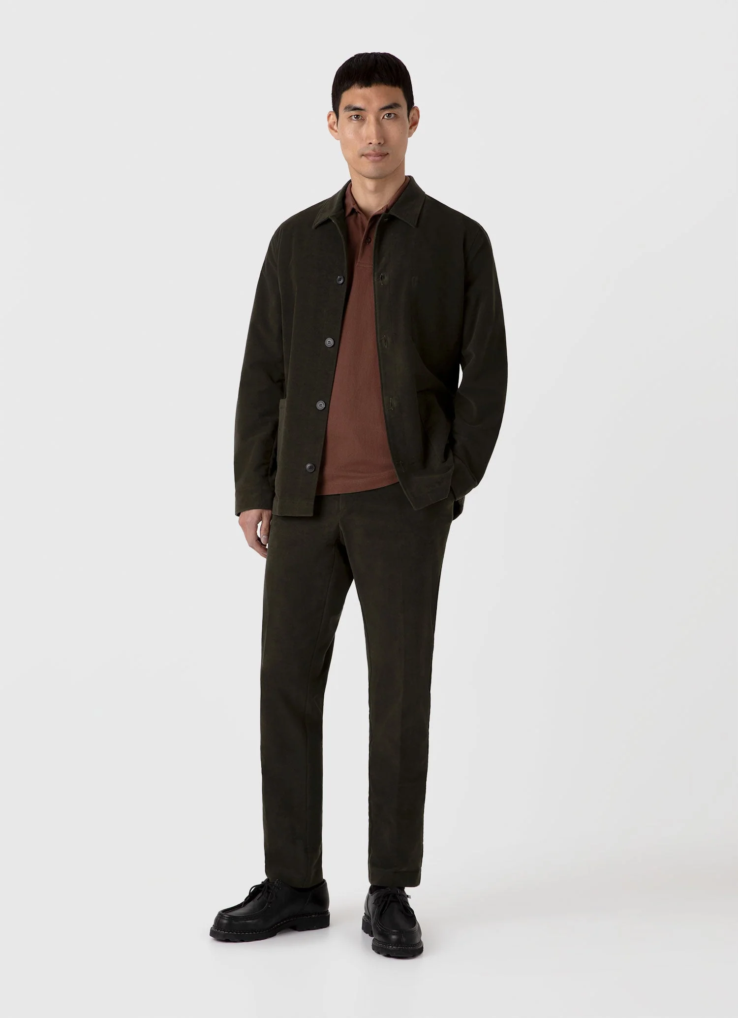 Men's Riviera Polo Shirt in Cocoa Brown - Image 3