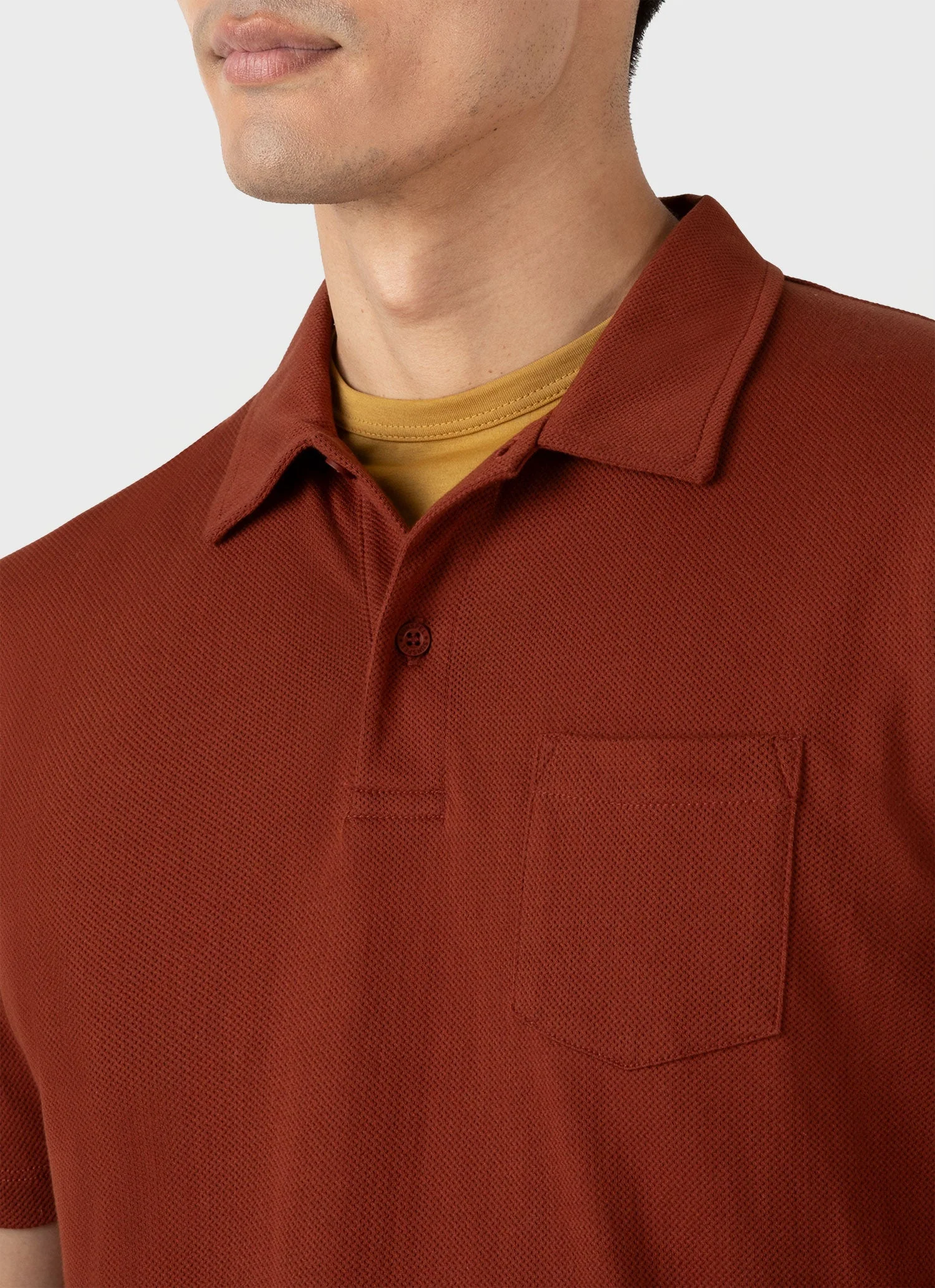 Men's Riviera Polo Shirt in Dark Clay - Image 6