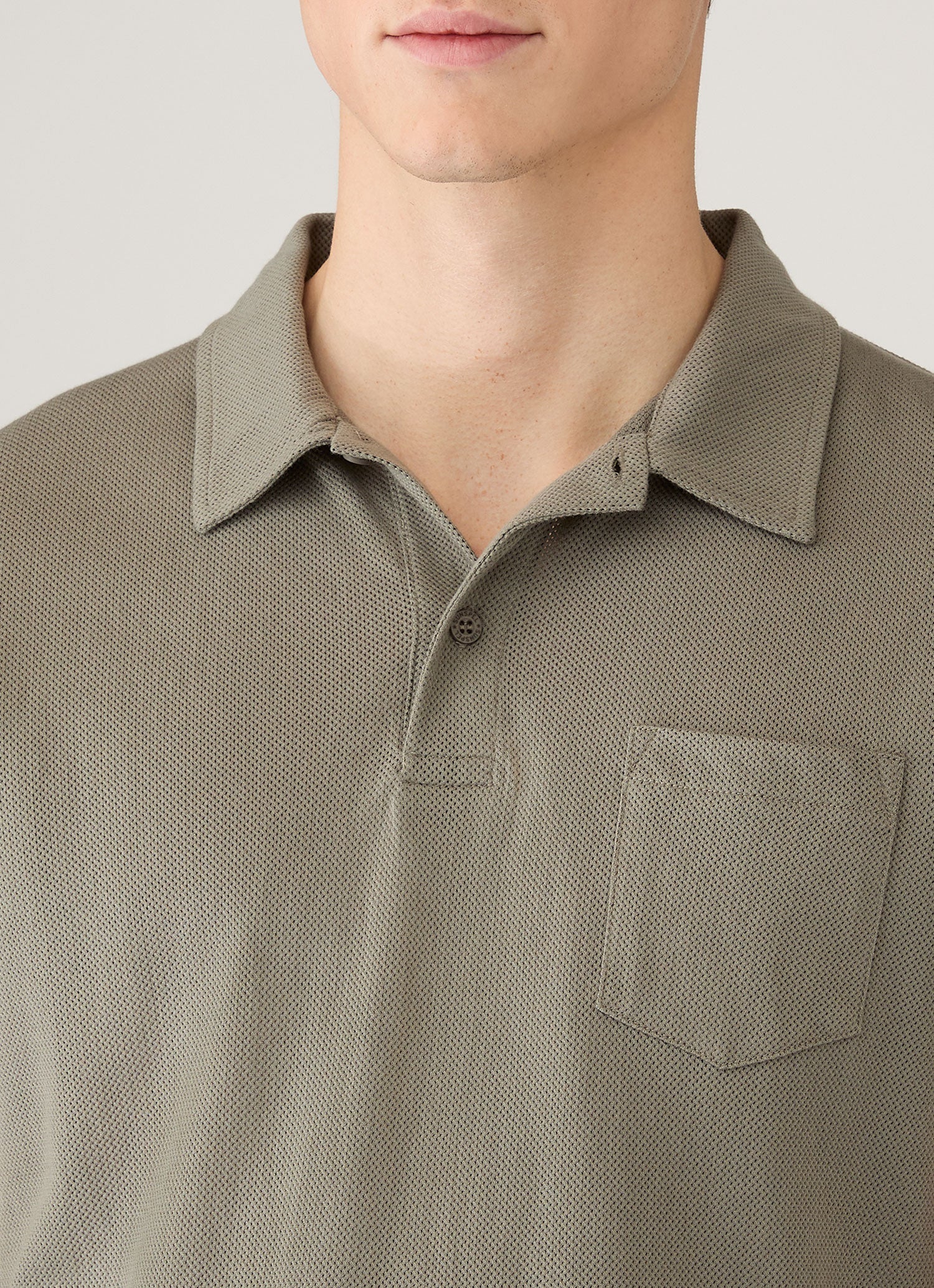 Men's Riviera Polo Shirt in Fossil Grey - Image 6
