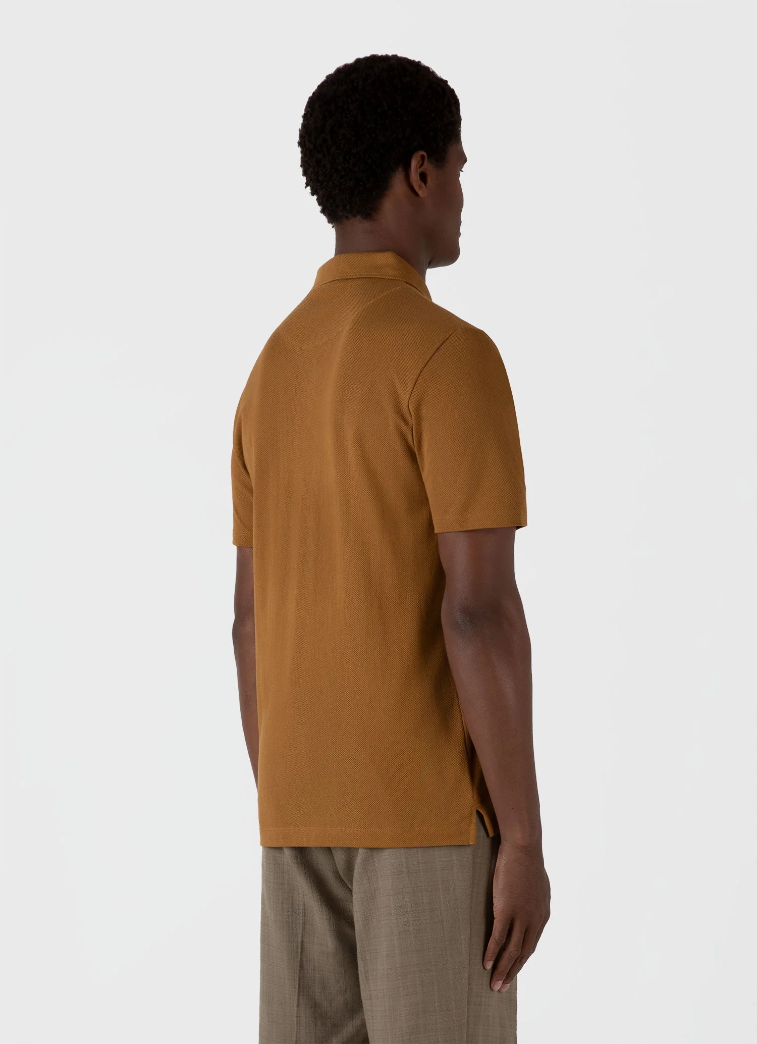Men's Riviera Polo Shirt in Golden Brown - Image 5
