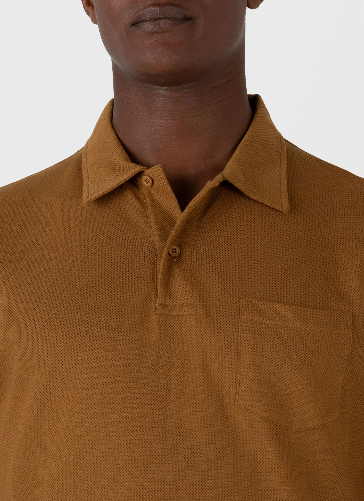 Men's Riviera Polo Shirt in Golden Brown - Image 6