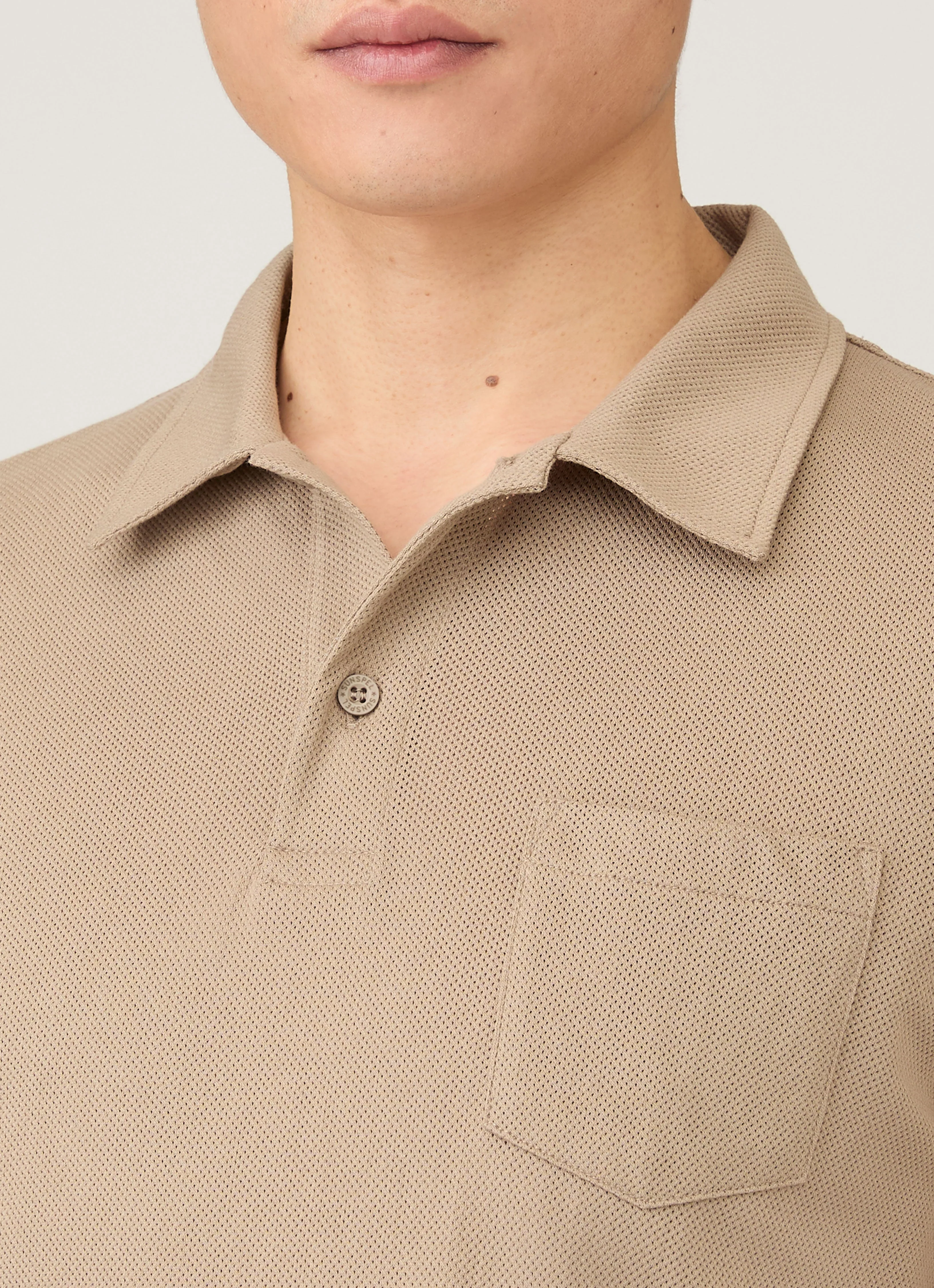 Men's Riviera Polo Shirt in Mink - Image 6