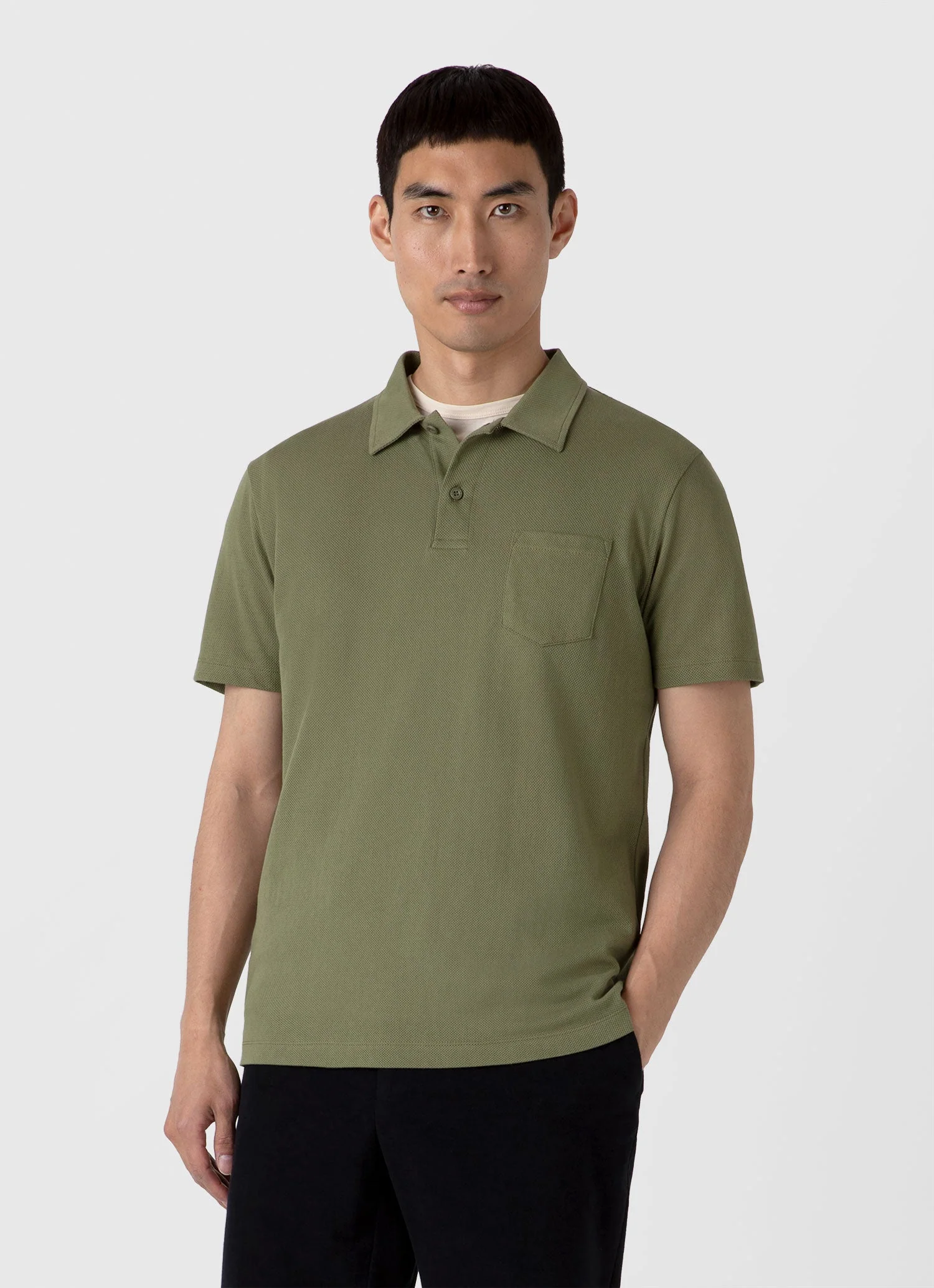 Men's Riviera Polo Shirt in Moss Green - Image 2