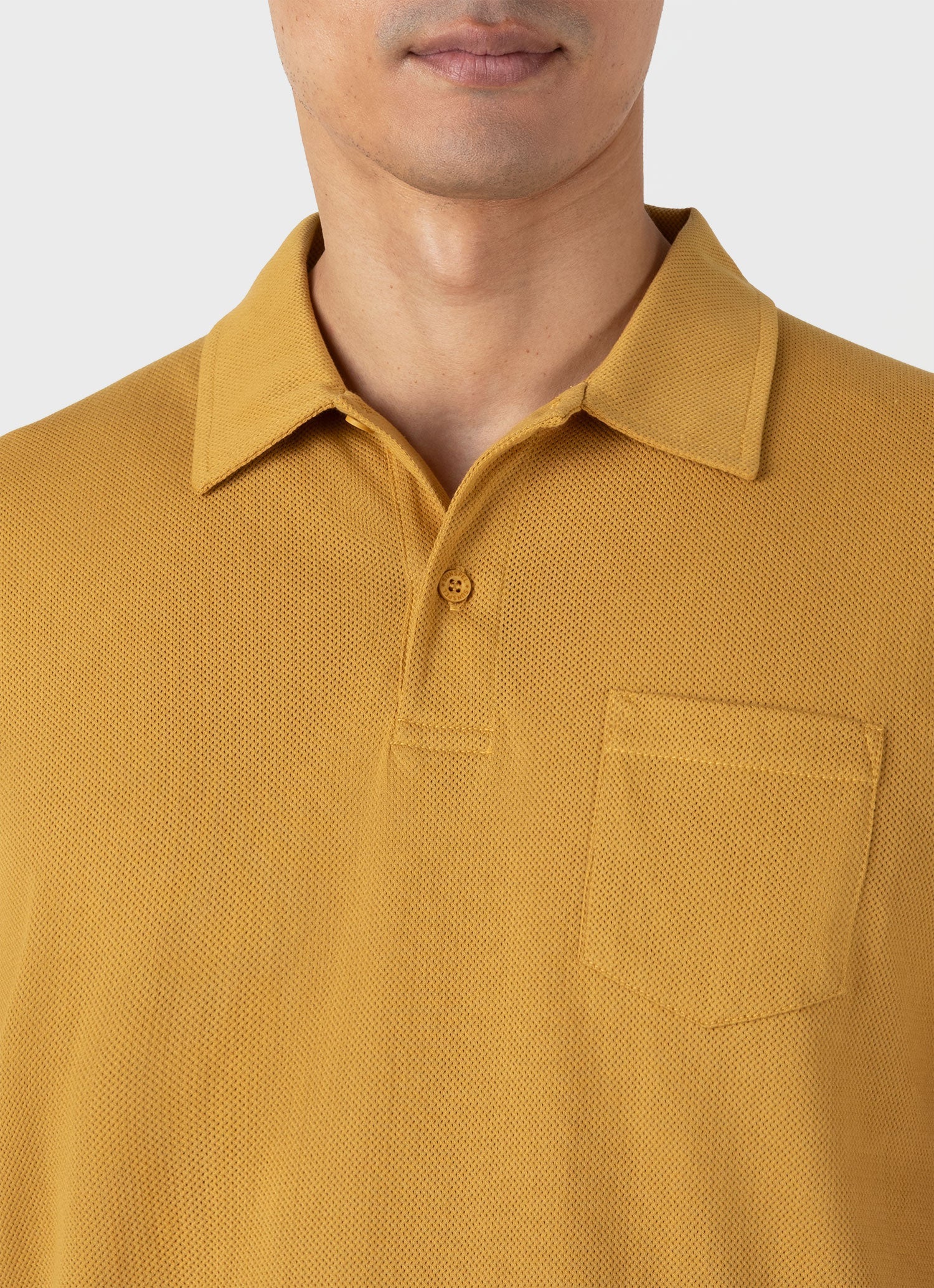 Men's Riviera Polo Shirt in Mustard - Image 6
