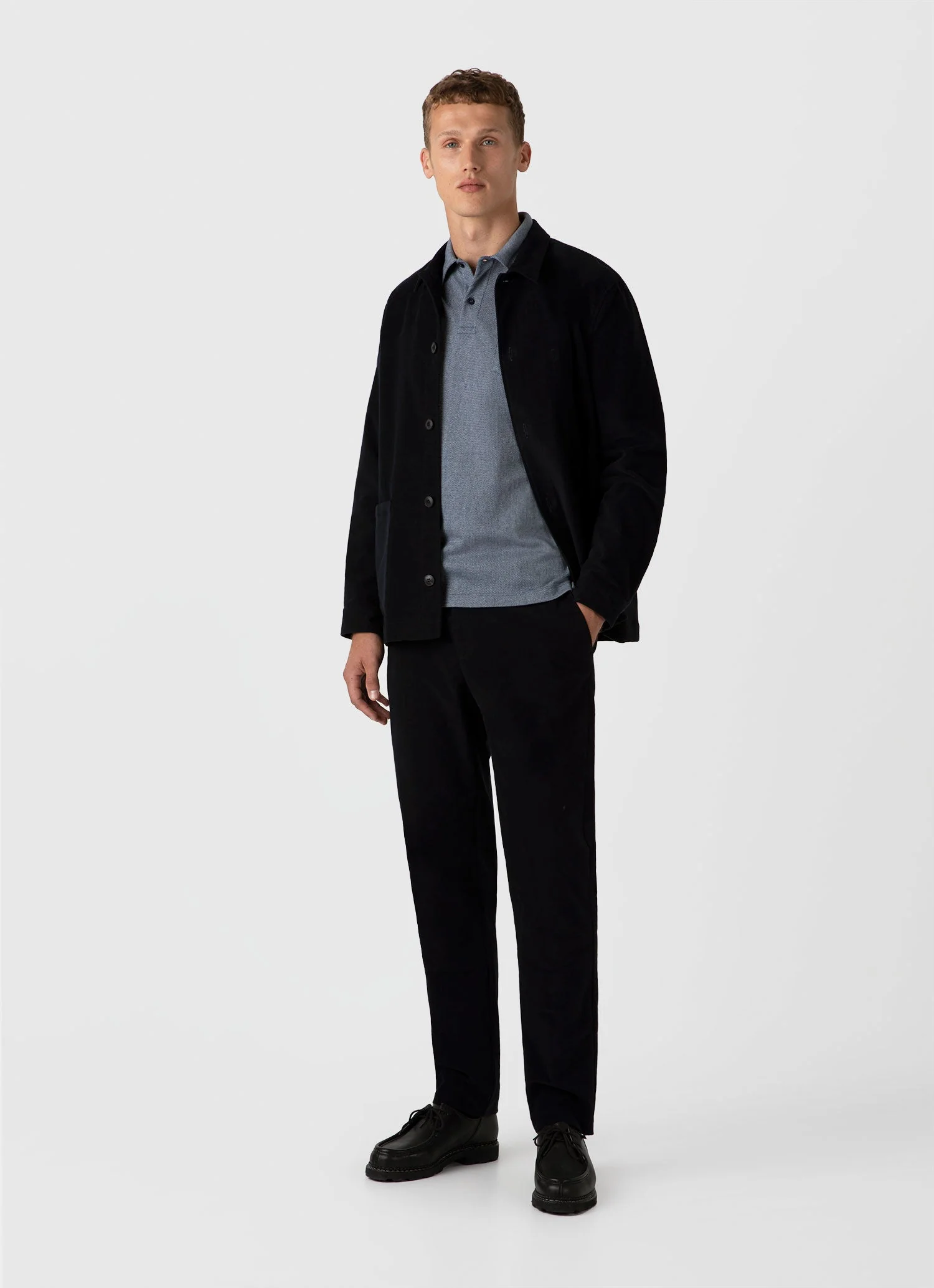 Men's Riviera Polo Shirt in Navy Twist - Image 3