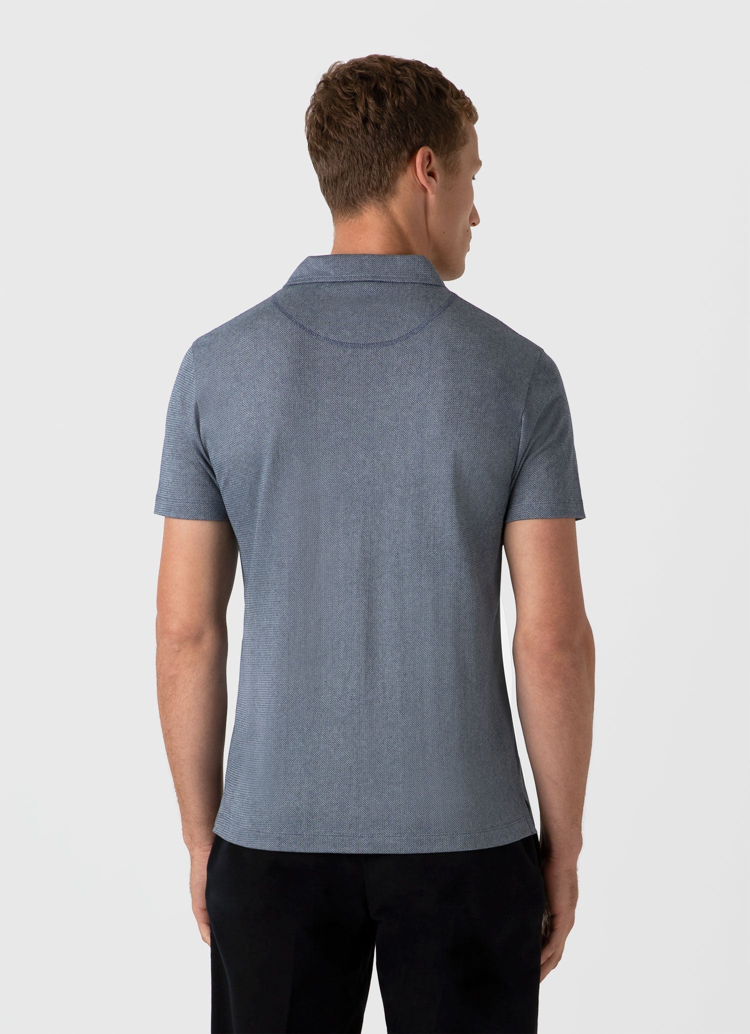Men's Riviera Polo Shirt in Navy Twist - Image 5