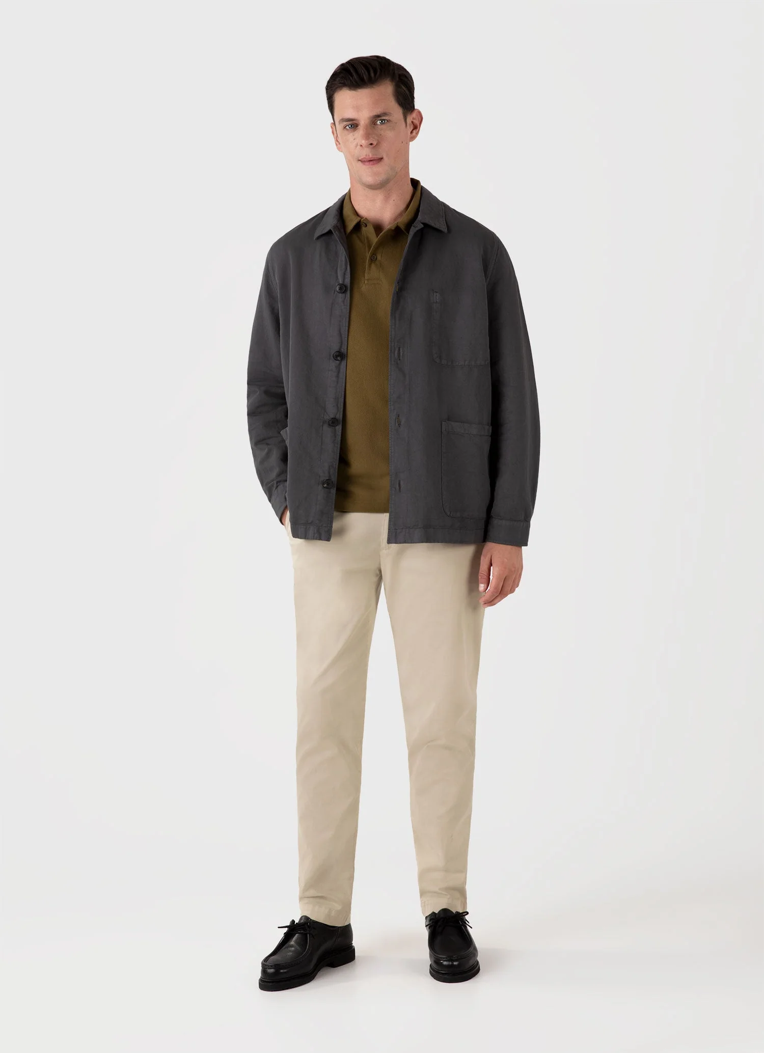 Men's Riviera Polo Shirt in Olive Green - Image 3