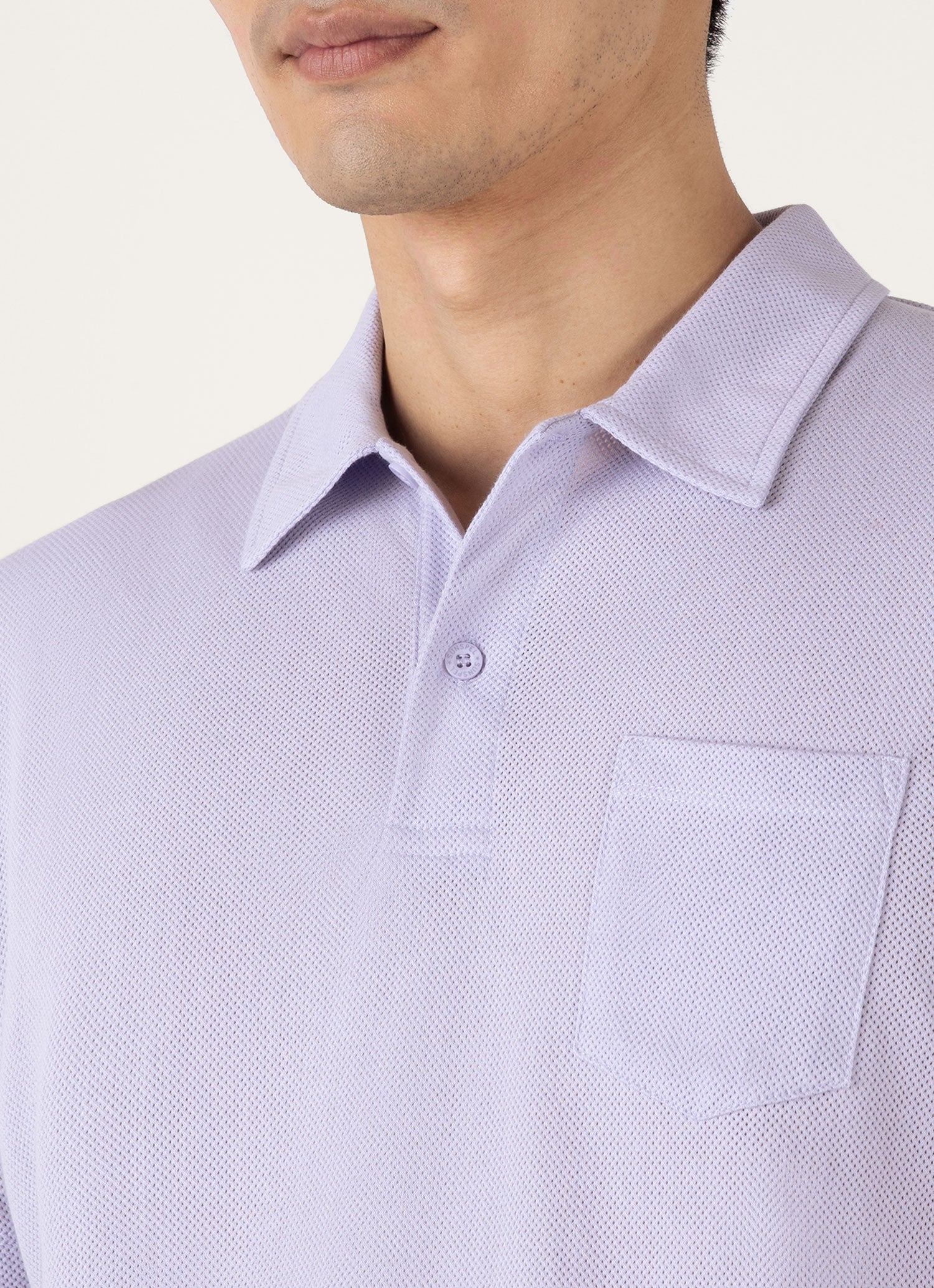 Men's Riviera Polo Shirt in Pale Lilac - Image 6