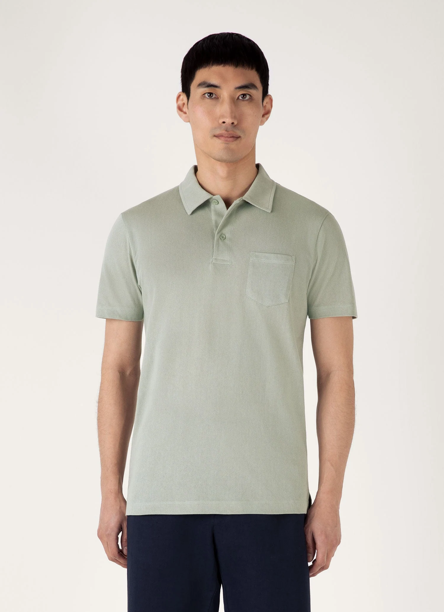 Men's Riviera Polo Shirt in Pastel Green - Image 2