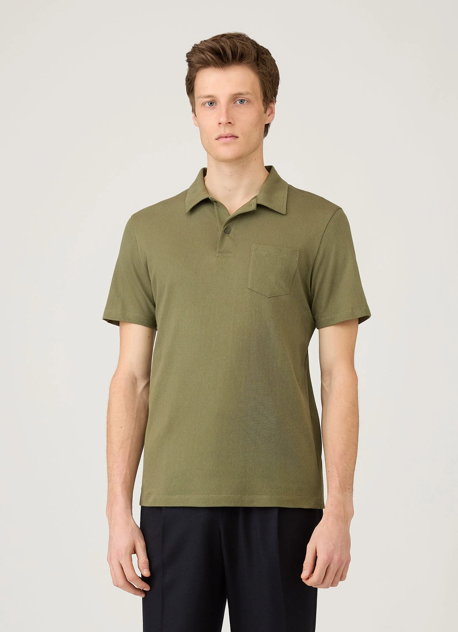 Men's Riviera Polo Shirt in Sea Moss - Image 2
