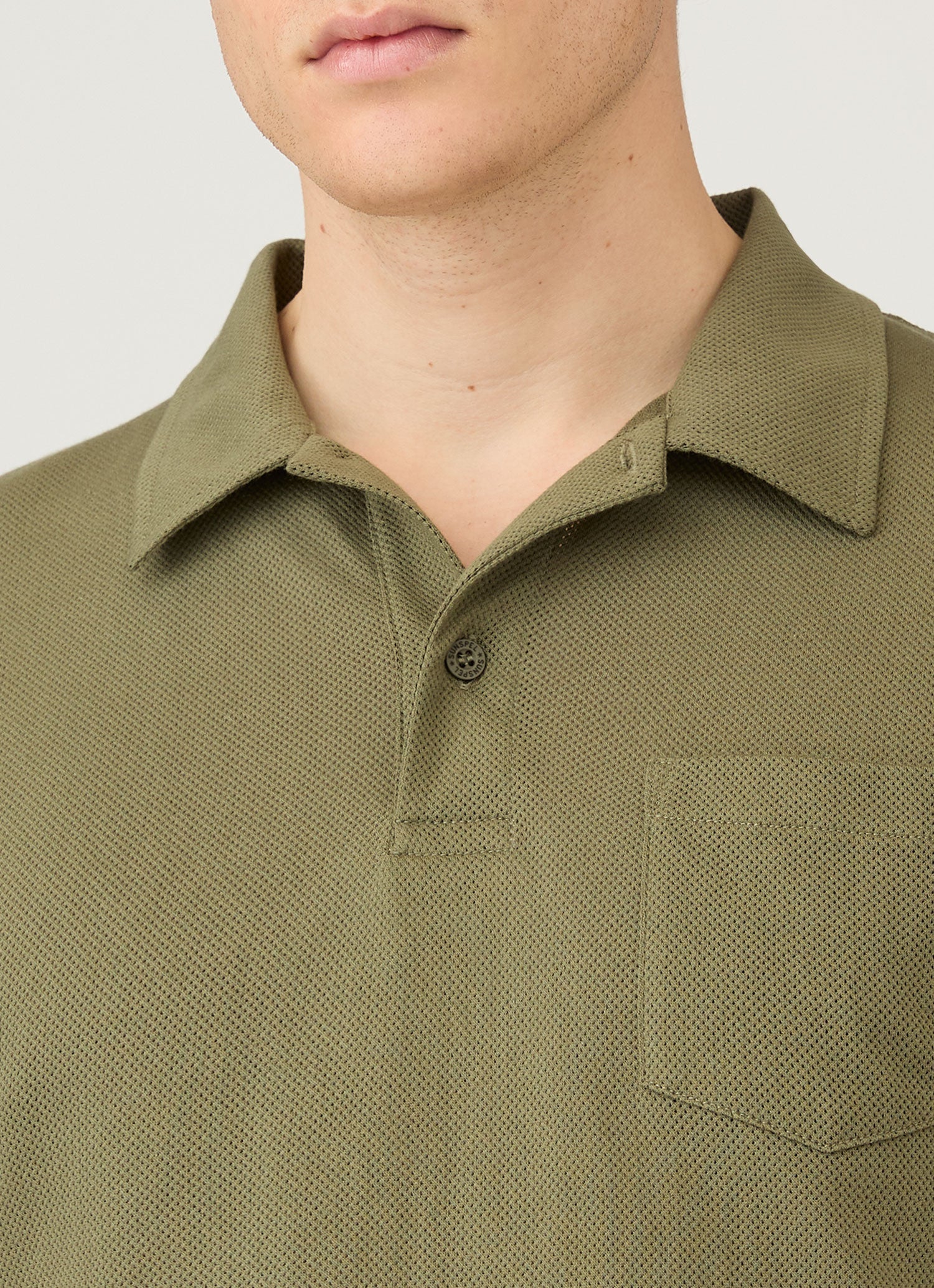 Men's Riviera Polo Shirt in Sea Moss - Image 6