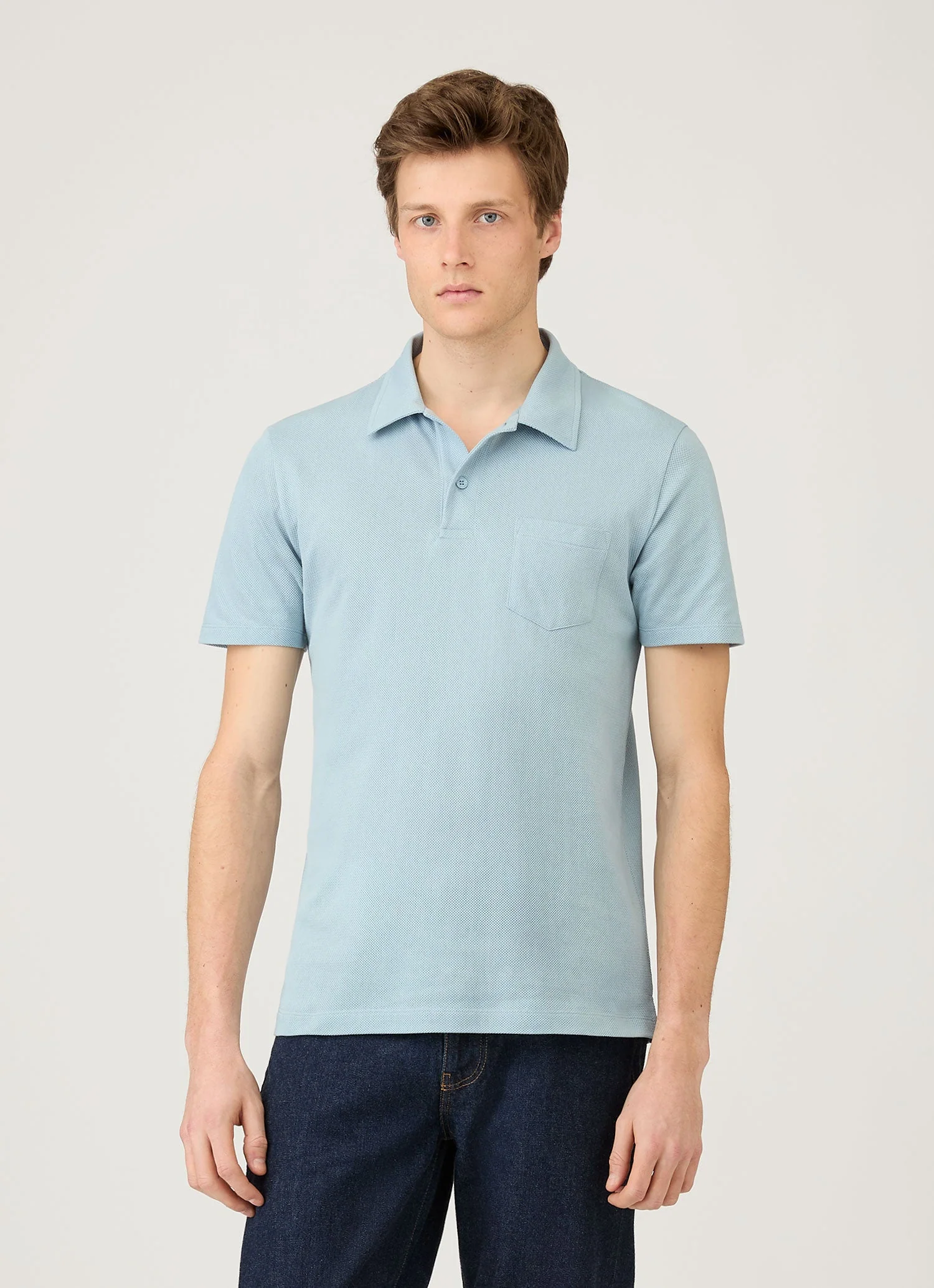 Men's Riviera Polo Shirt in Sky Blue - Image 2