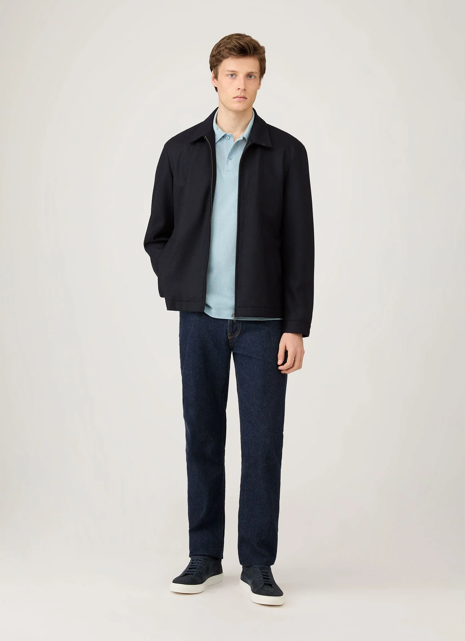Men's Riviera Polo Shirt in Sky Blue - Image 3