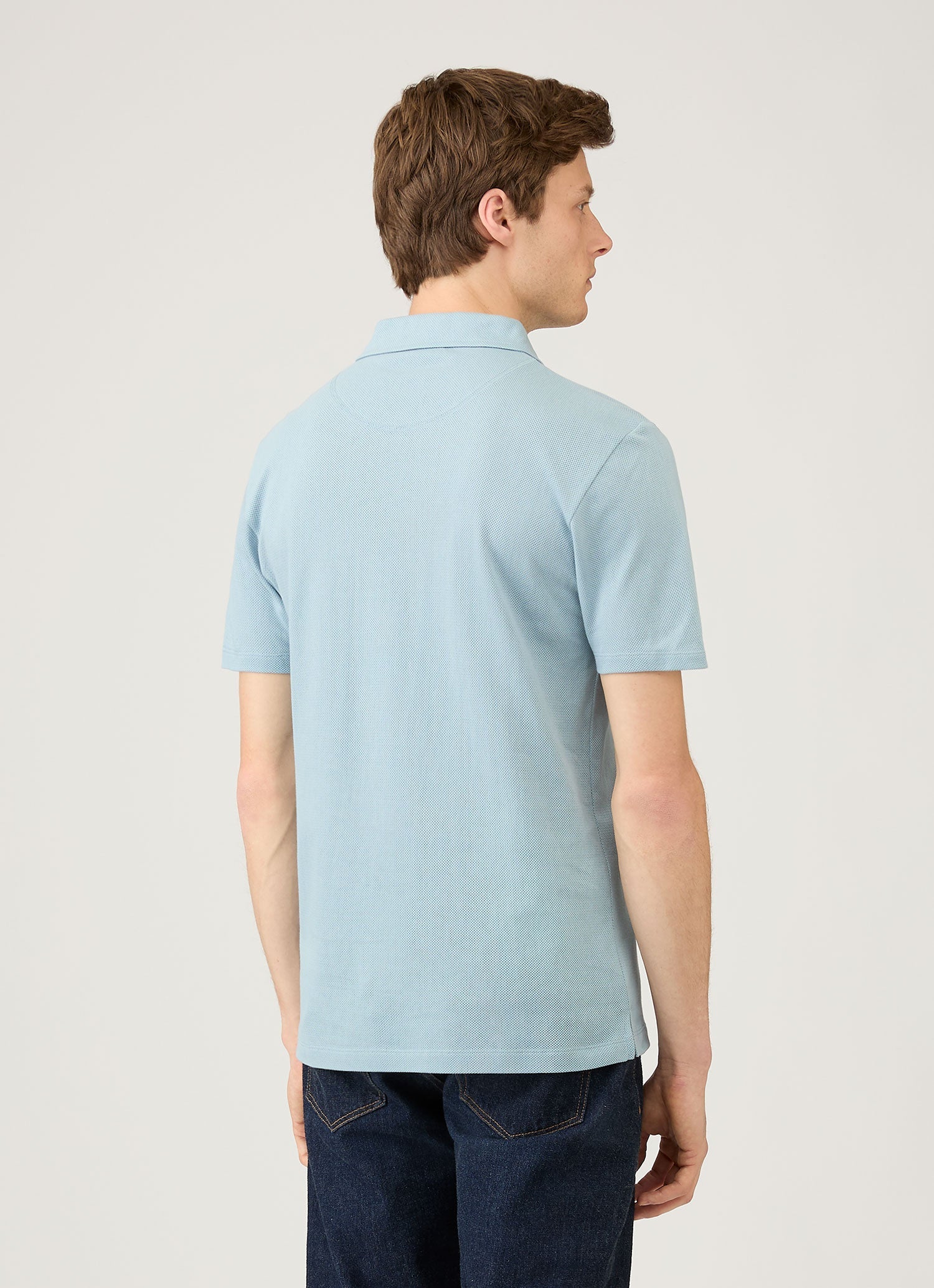 Men's Riviera Polo Shirt in Sky Blue - Image 5