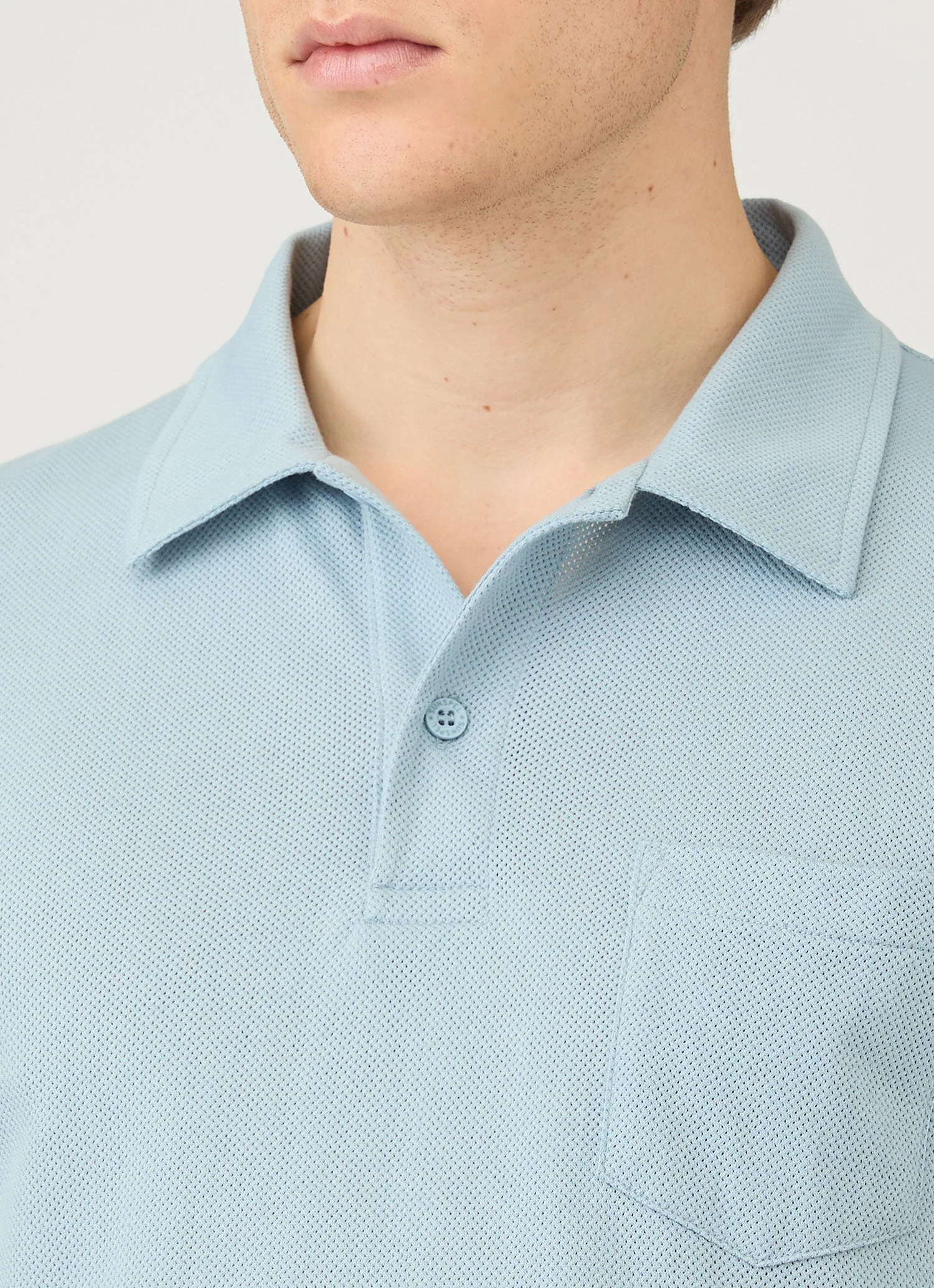 Men's Riviera Polo Shirt in Sky Blue - Image 6