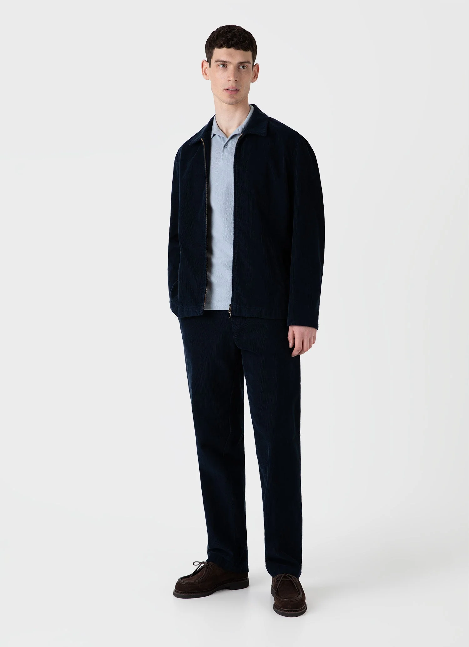 Men's Riviera Polo Shirt in Smoke Blue - Image 3