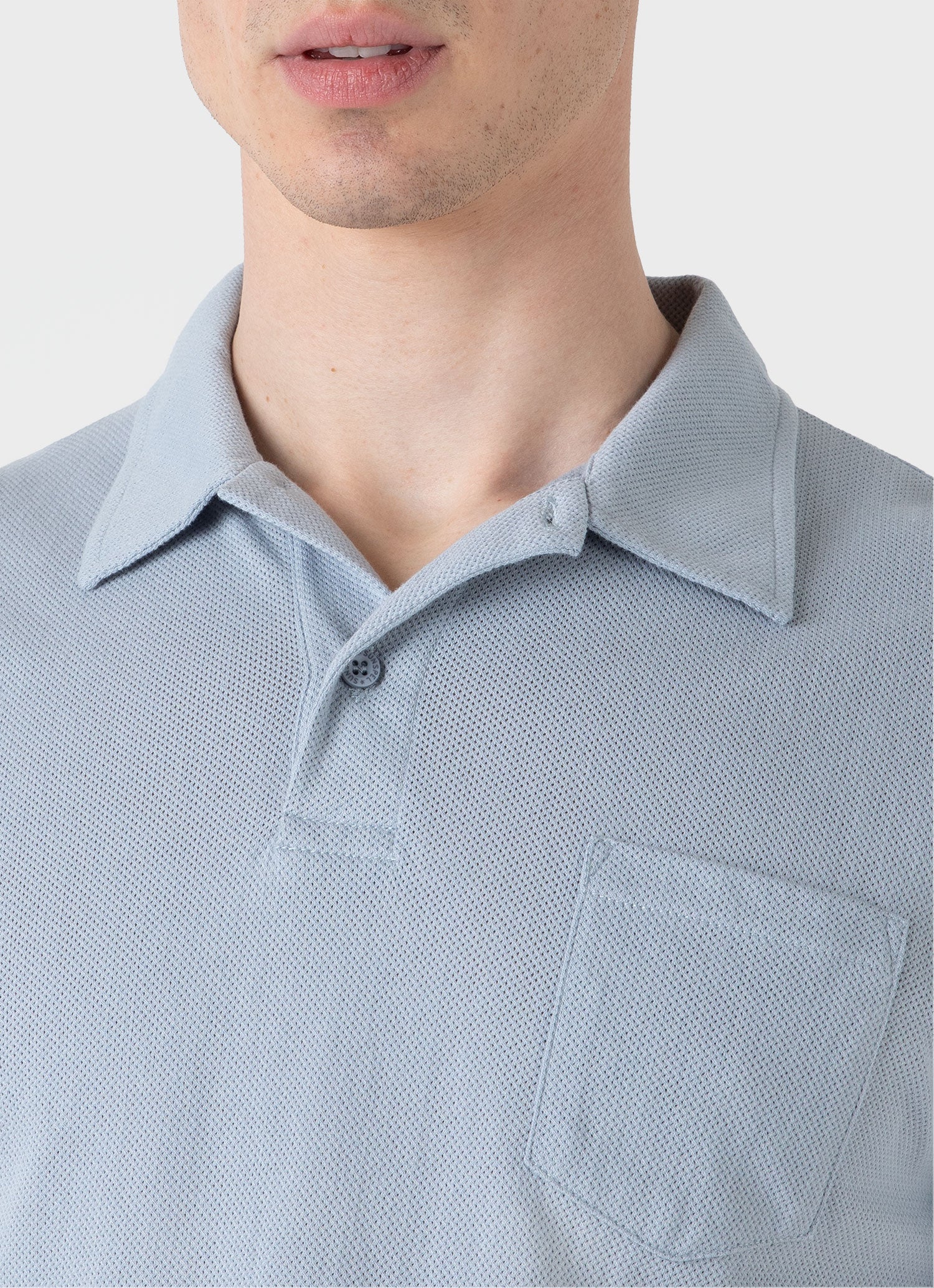 Men's Riviera Polo Shirt in Smoke Blue - Image 6